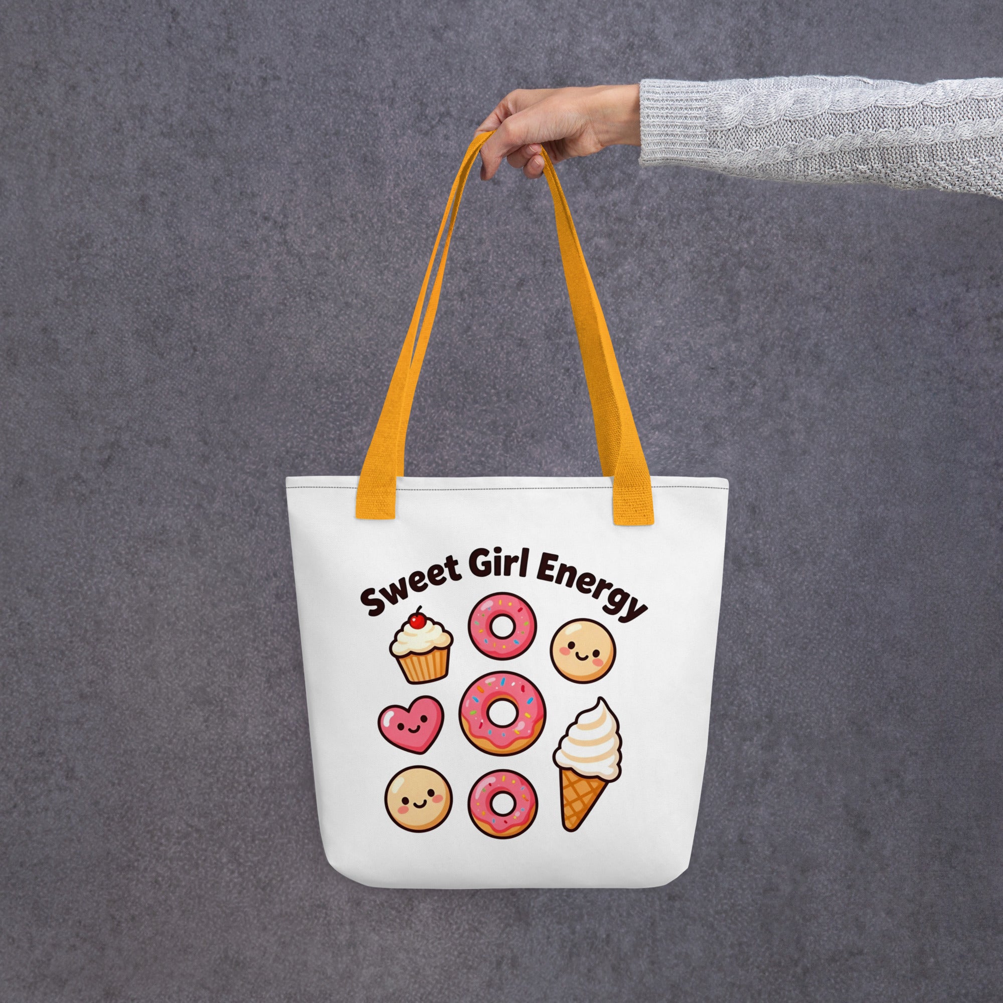 Tote bag - Sweet Girl Energy Tote Bag – Elite Donuts Ice Cream Cells Print for Distinguished Winners by printfluence.net
