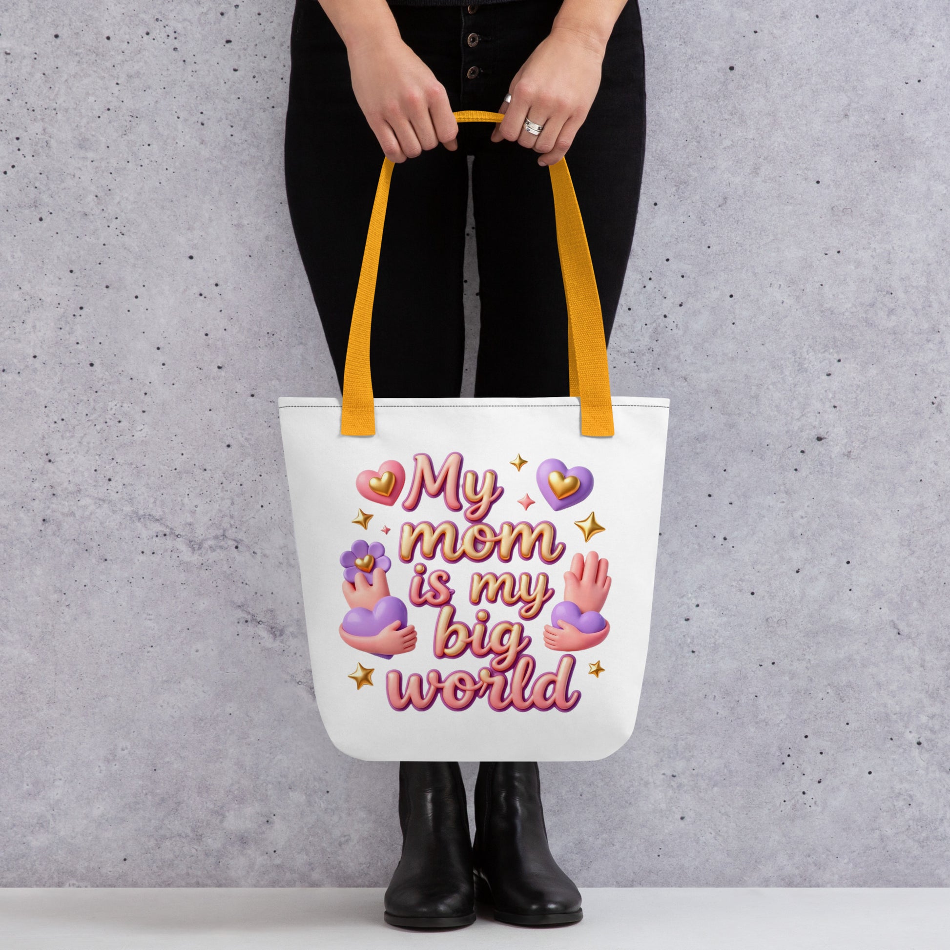 Tote bag - My Mom Is My Big World Tote Bag – Heartfelt Pride for Elite Achievers by printfluence.net