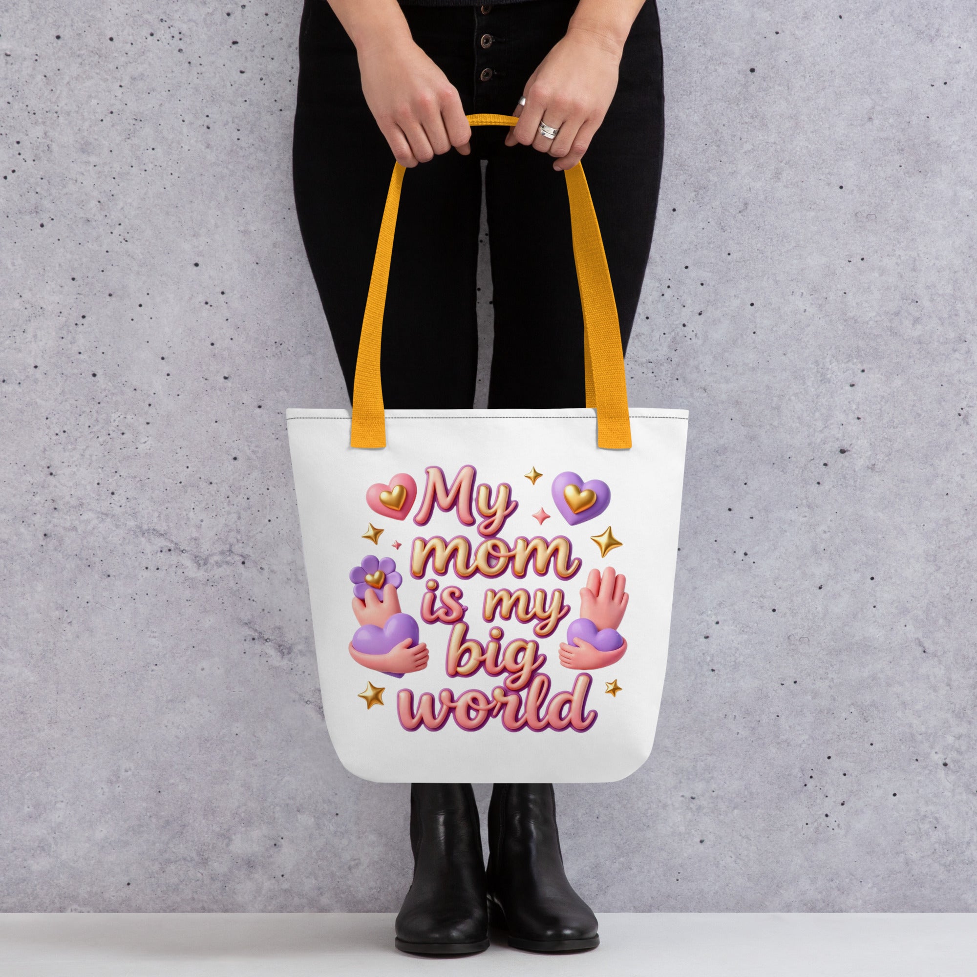Tote bag - My Mom Is My Big World Tote Bag – Heartfelt Pride for Elite Achievers by printfluence.net