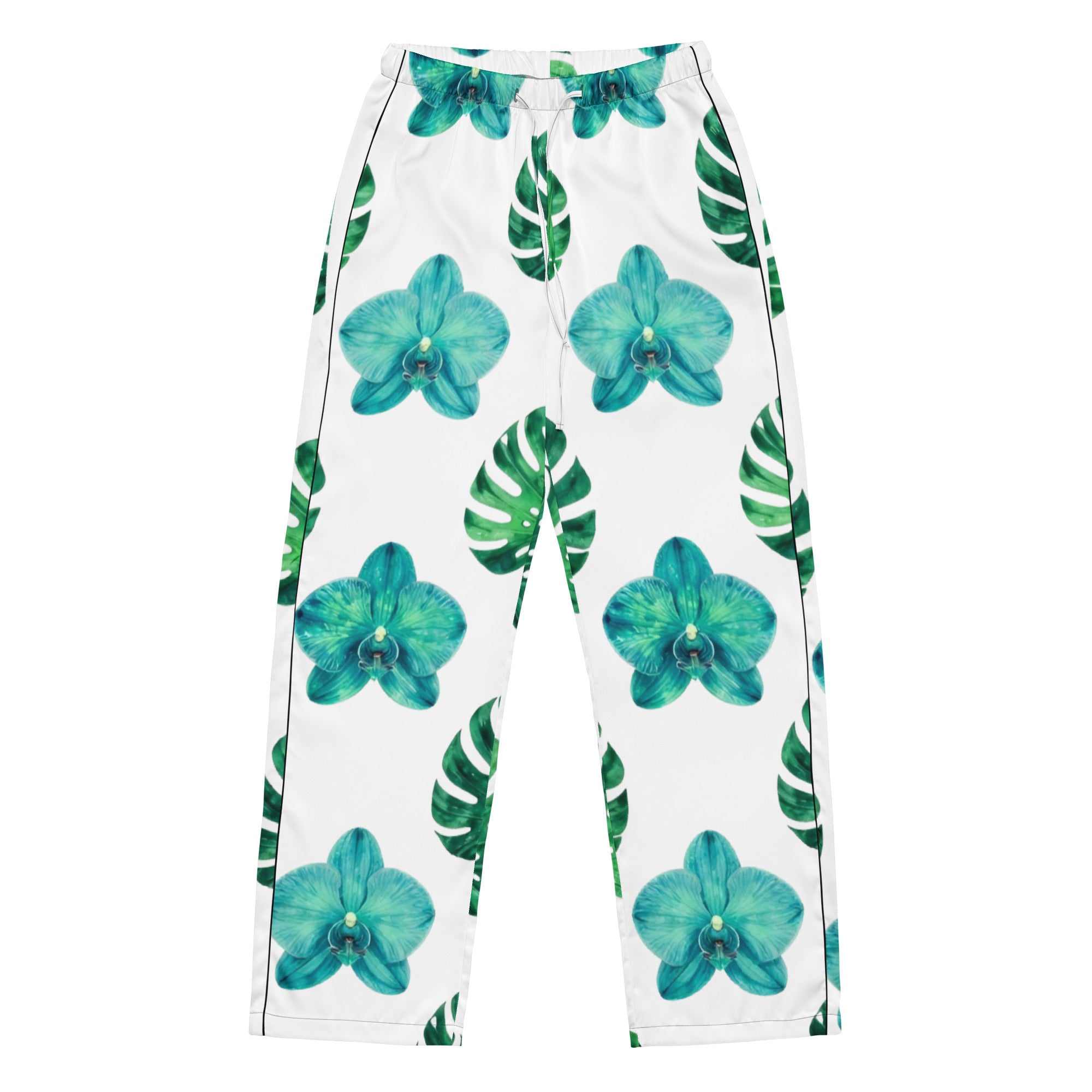 Women’s pajama pants - Water Leaf Pajama Pants – Serene Spaced Leaf Pattern Women's Sleepwear by printfluence.net