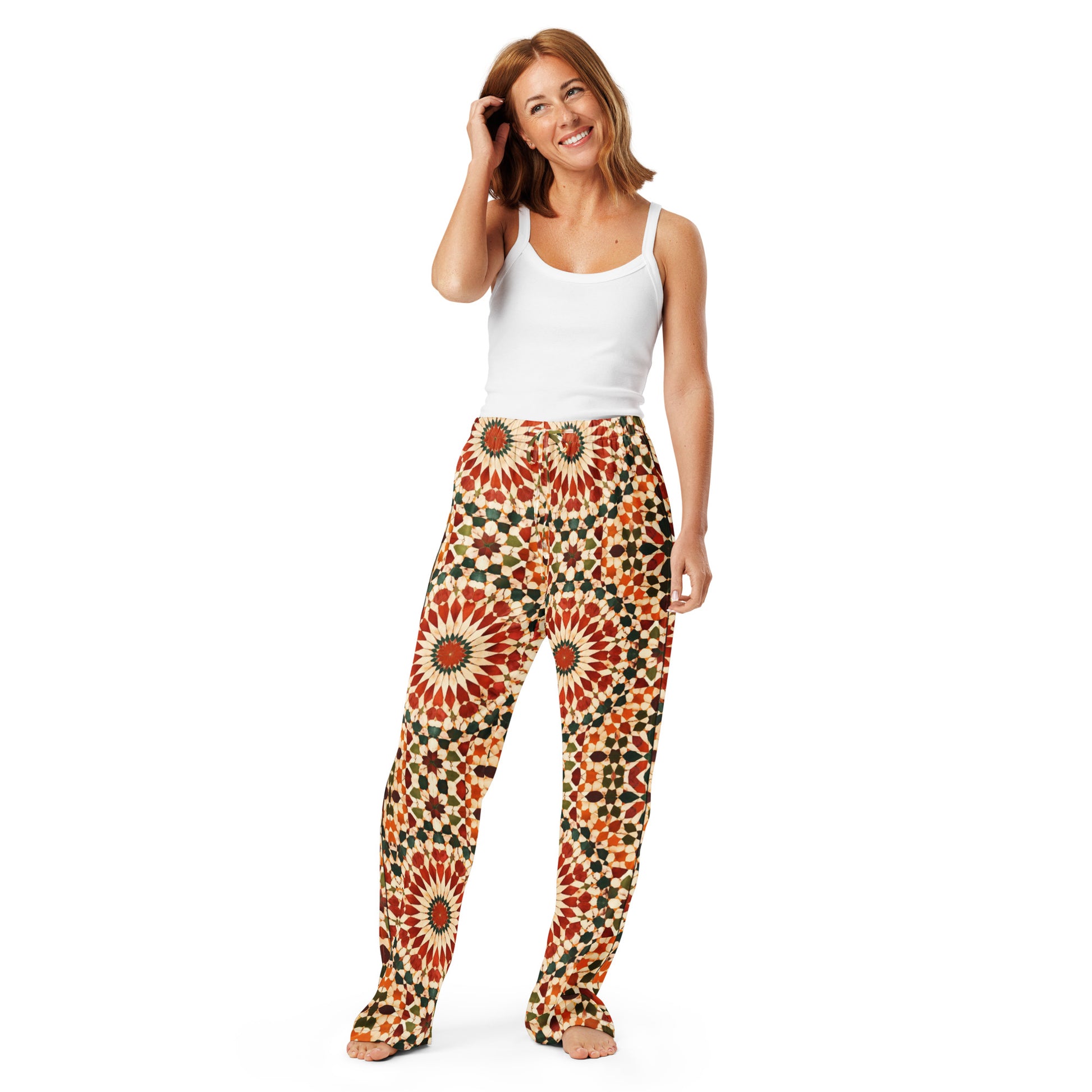 Women’s pajama pants - Citrus Burst Pajama Pants – Orange Patterned Women's Lounge Wear by printfluence.net