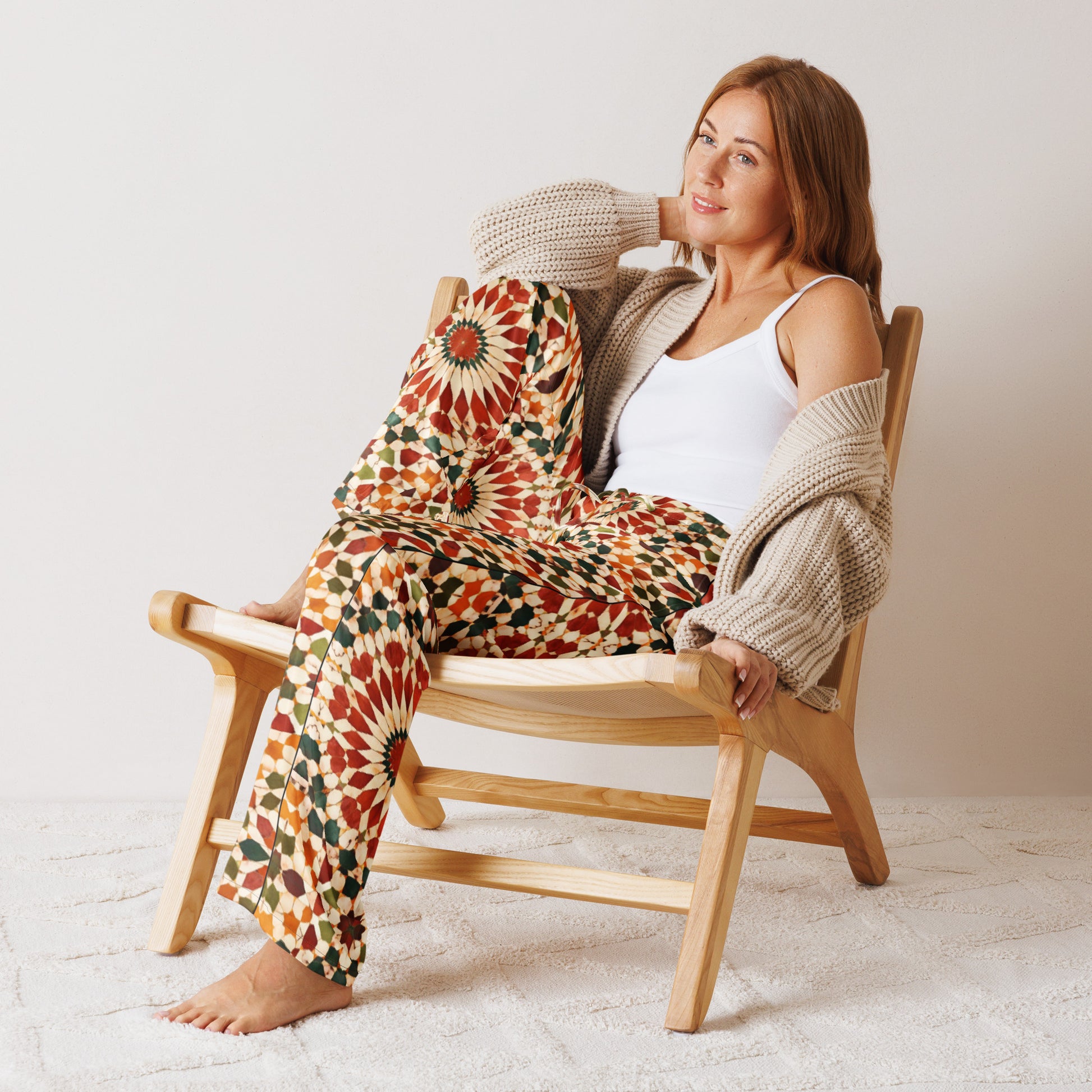 Women’s pajama pants - Citrus Burst Pajama Pants – Orange Patterned Women's Lounge Wear by printfluence.net