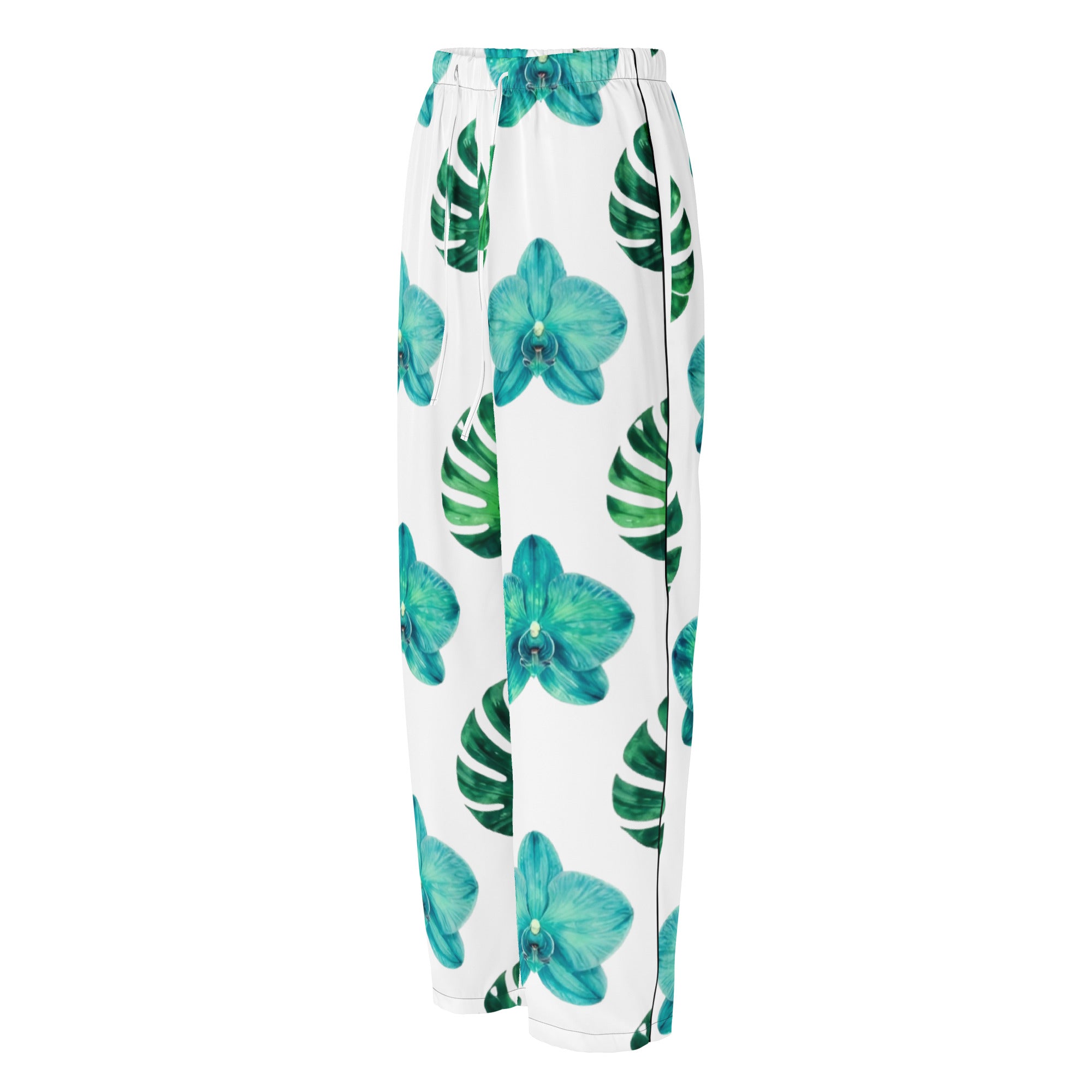 Women’s pajama pants - Water Leaf Pajama Pants – Serene Spaced Leaf Pattern Women's Sleepwear by printfluence.net
