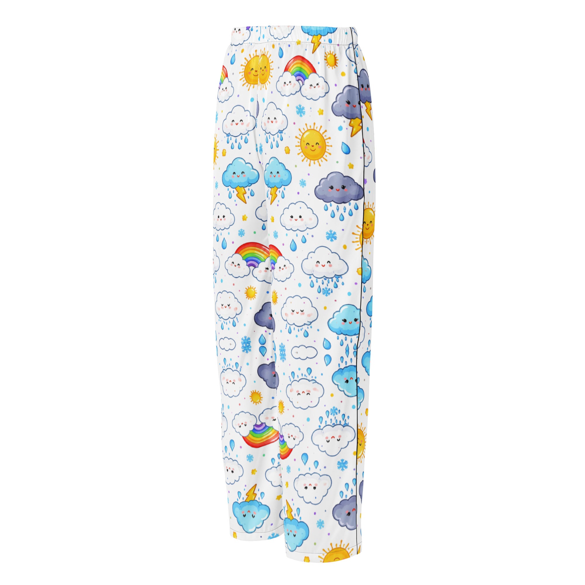 Women’s pajama pants - Smiling Rain Cloud Pajama Pants – Cute Weather Rainbow Women’s Sleep Pants by printfluence.net
