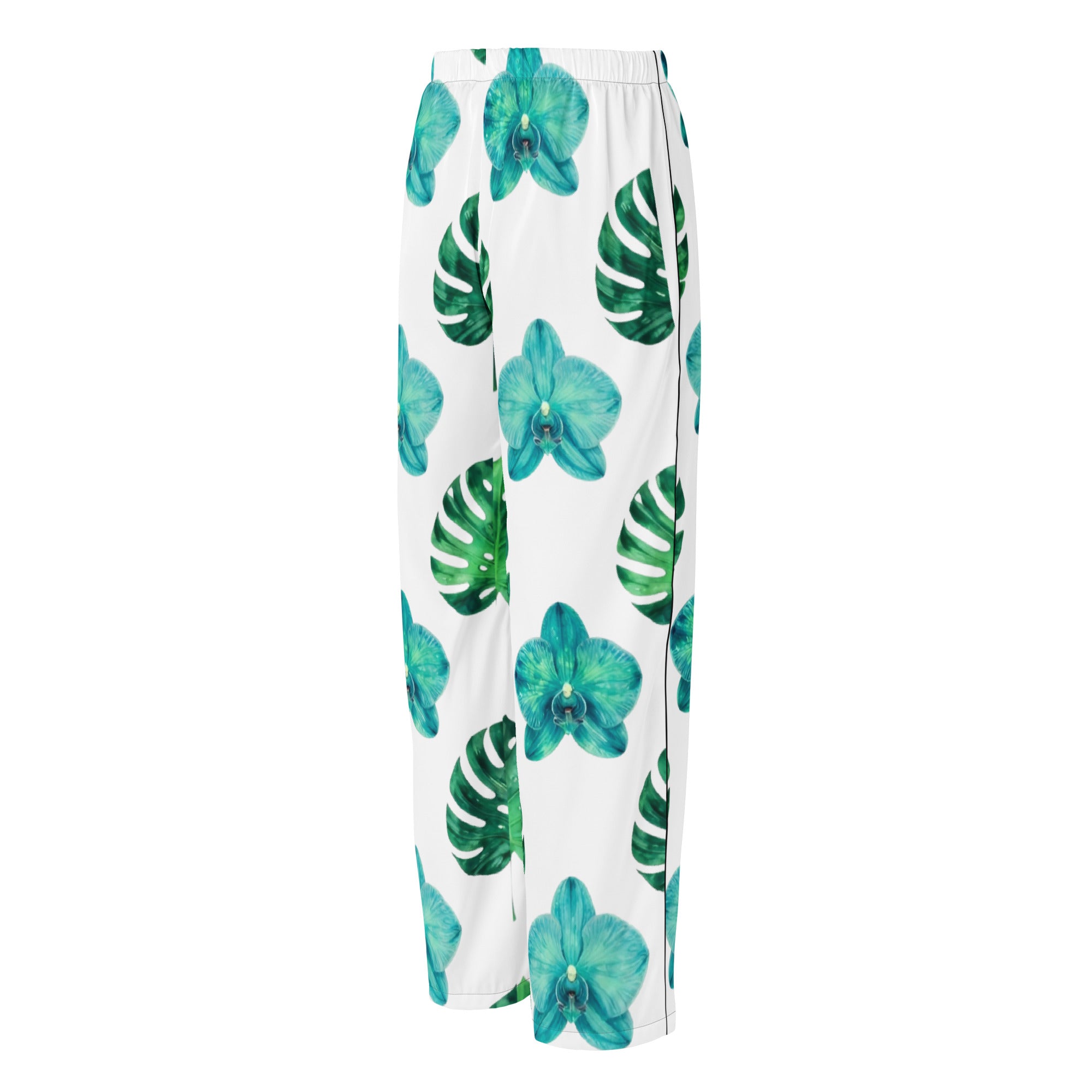 Women’s pajama pants - Water Leaf Pajama Pants – Serene Spaced Leaf Pattern Women's Sleepwear by printfluence.net