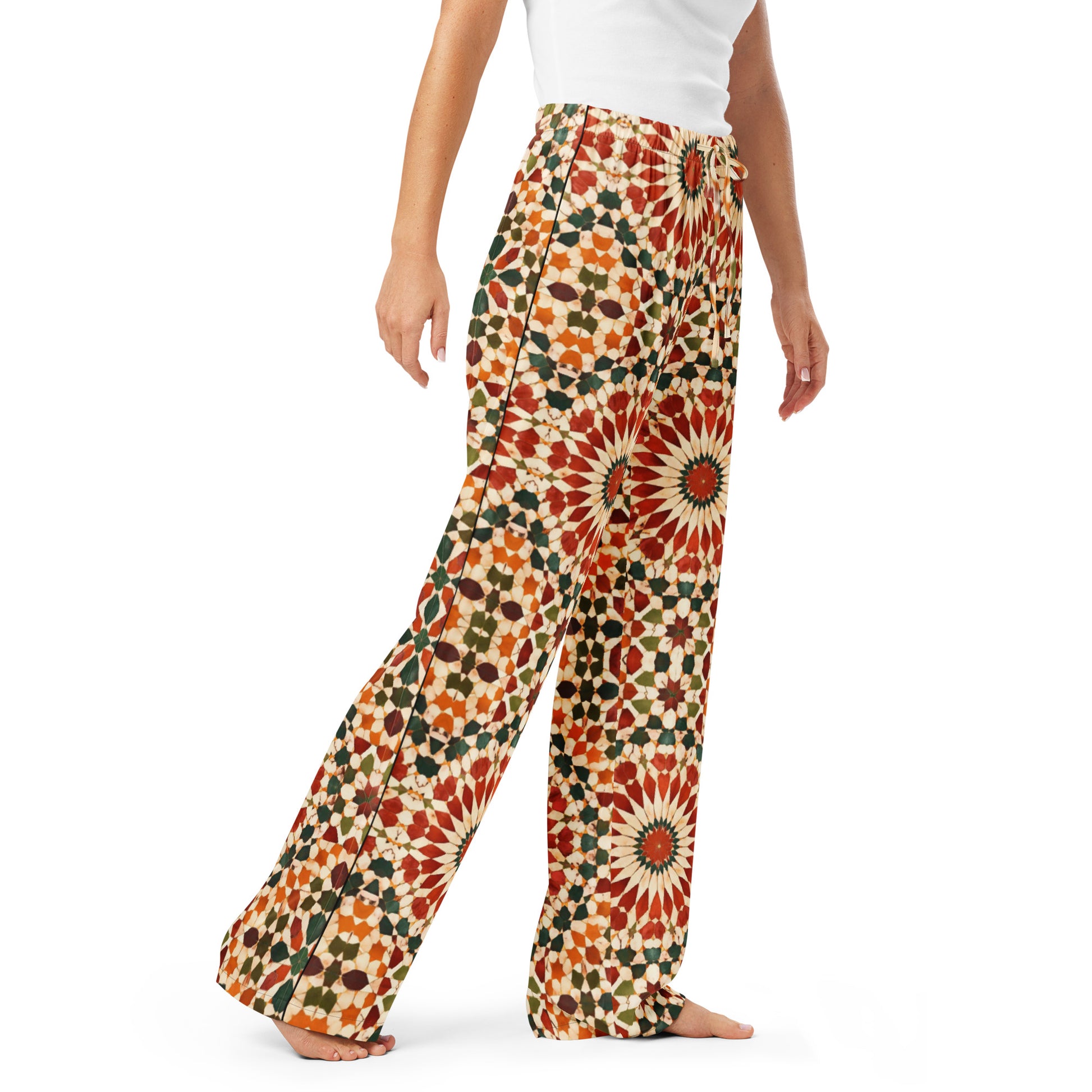 Women’s pajama pants - Citrus Burst Pajama Pants – Orange Patterned Women's Lounge Wear by printfluence.net