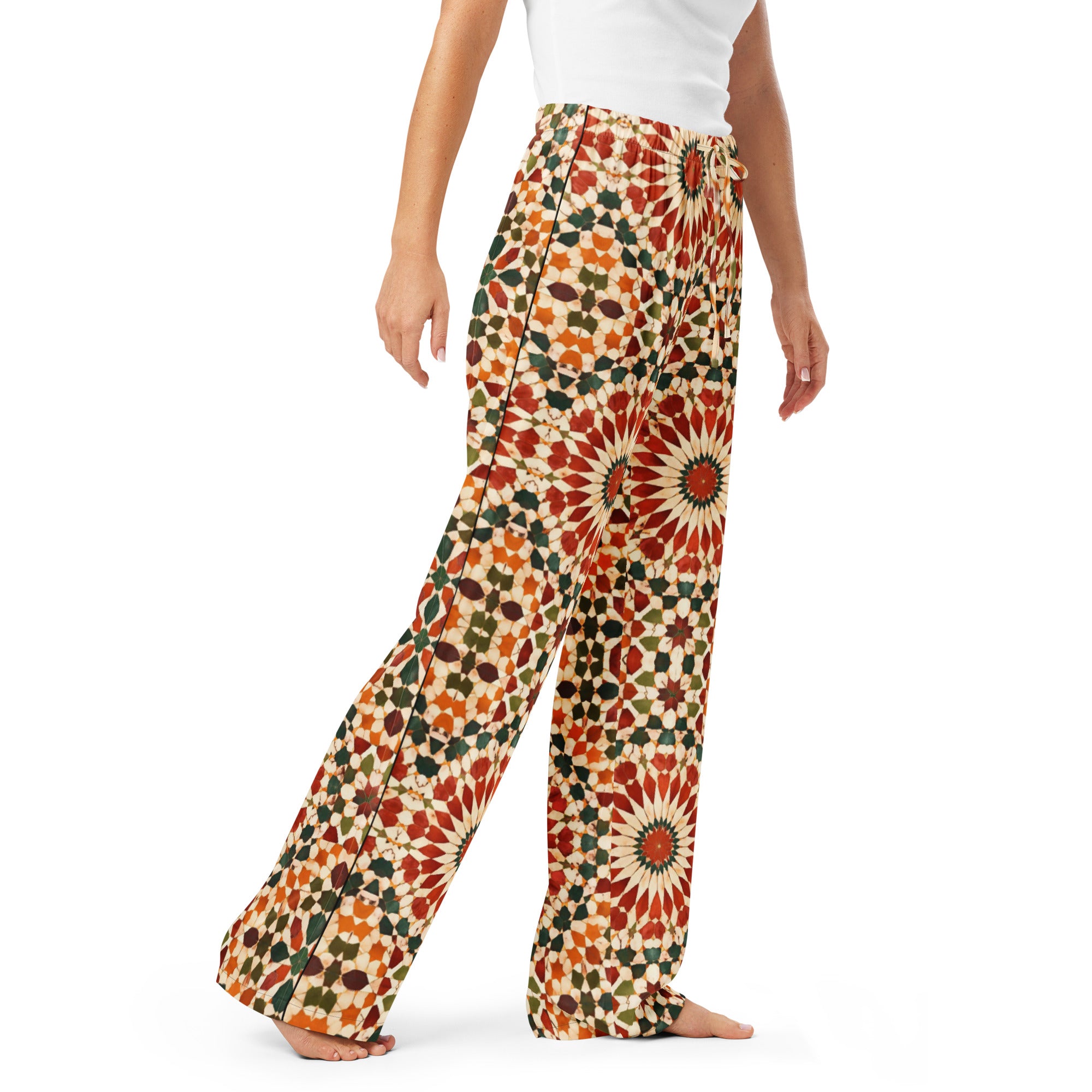 Women’s pajama pants - Citrus Burst Pajama Pants – Orange Patterned Women's Lounge Wear by printfluence.net