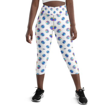 Yoga Capri Leggings - Sparkling Blue Crystal Capri Leggings – Everyday Glow Magic by printfluence.net
