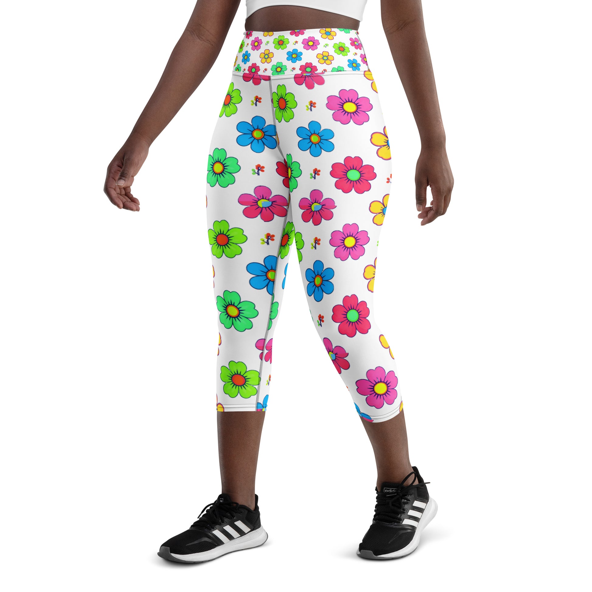 Yoga Capri Leggings - Scattered Petal Dream Leggings – Unique Floral Standout by printfluence.net