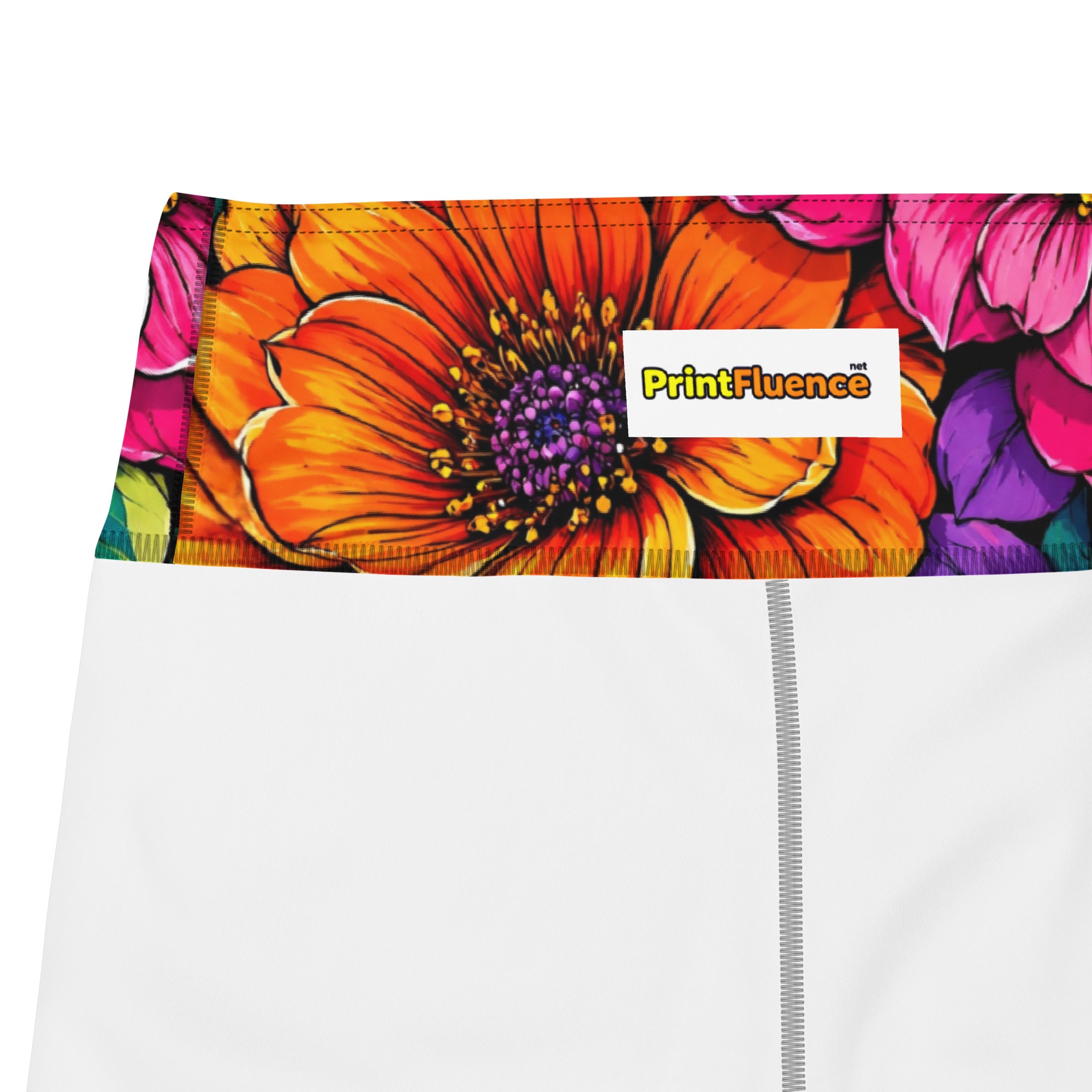 Yoga Capri Leggings - Vibrant Tropical Floral Bloom High-Waisted by printfluence.net