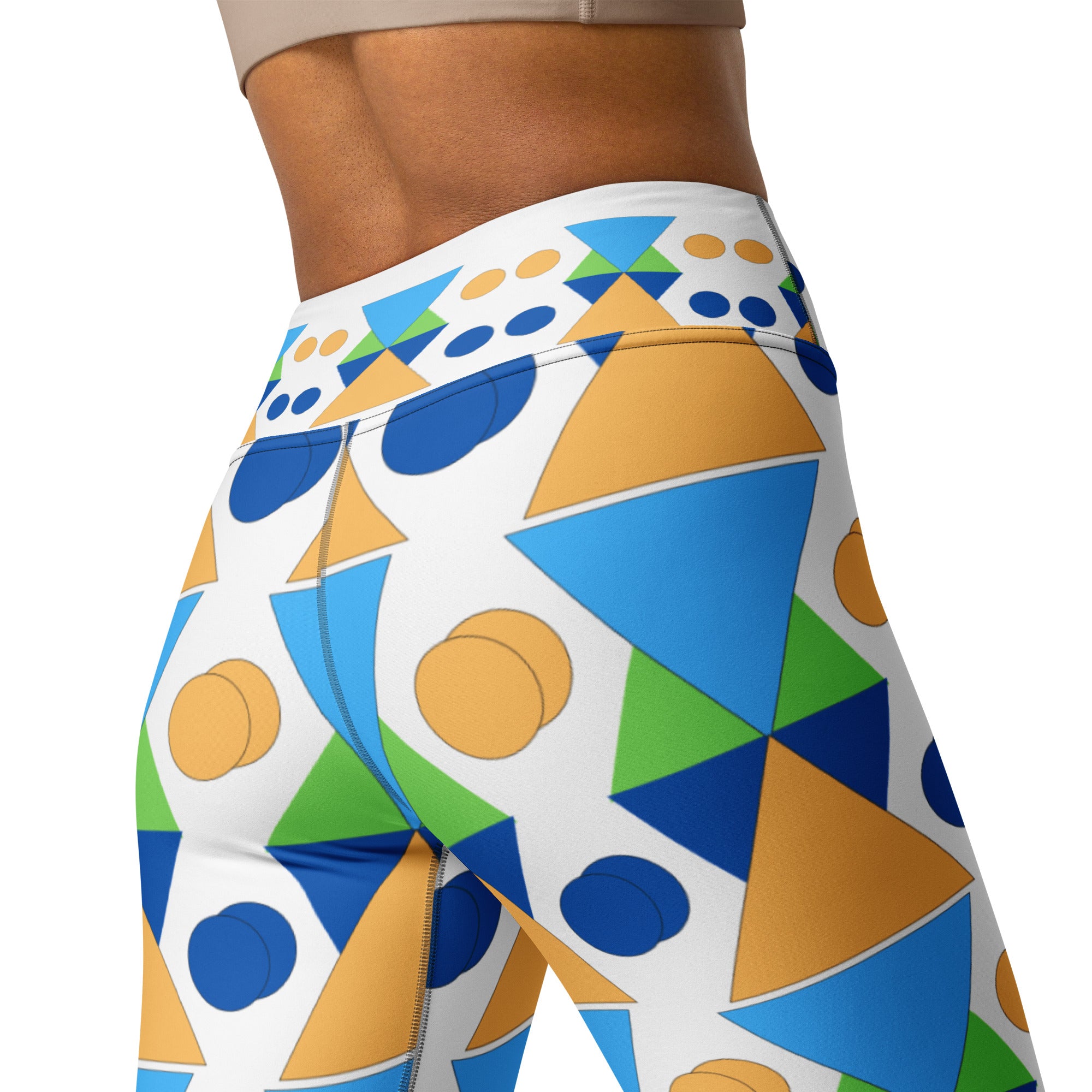 Yoga Leggings - Geometric Harmony Women’s Leggings – Colorful Abstract Art Aesthetic by printfluence.net