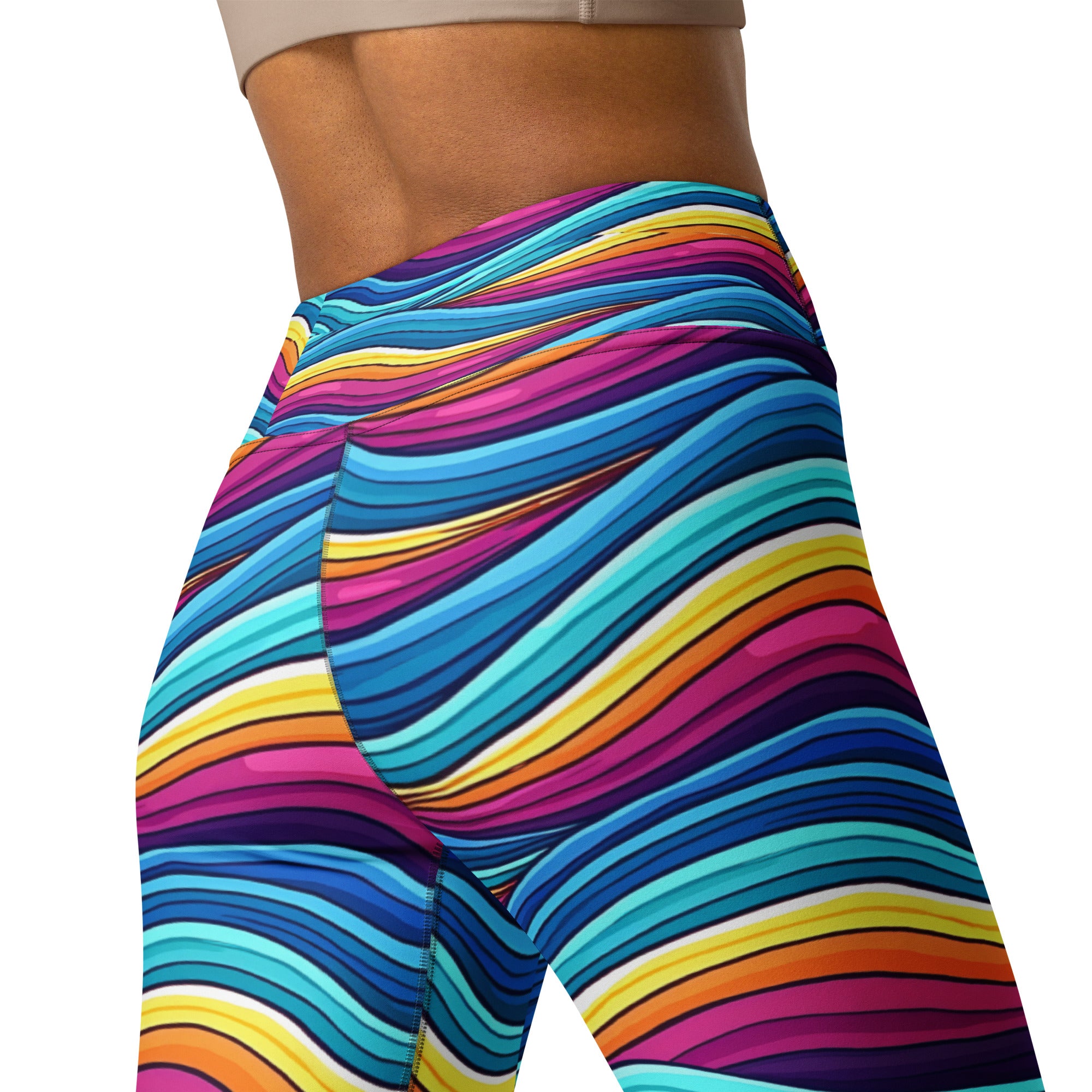 Yoga Leggings - Mystic Wave Flow Leggings – Enchanting Color Swirls by printfluence.net