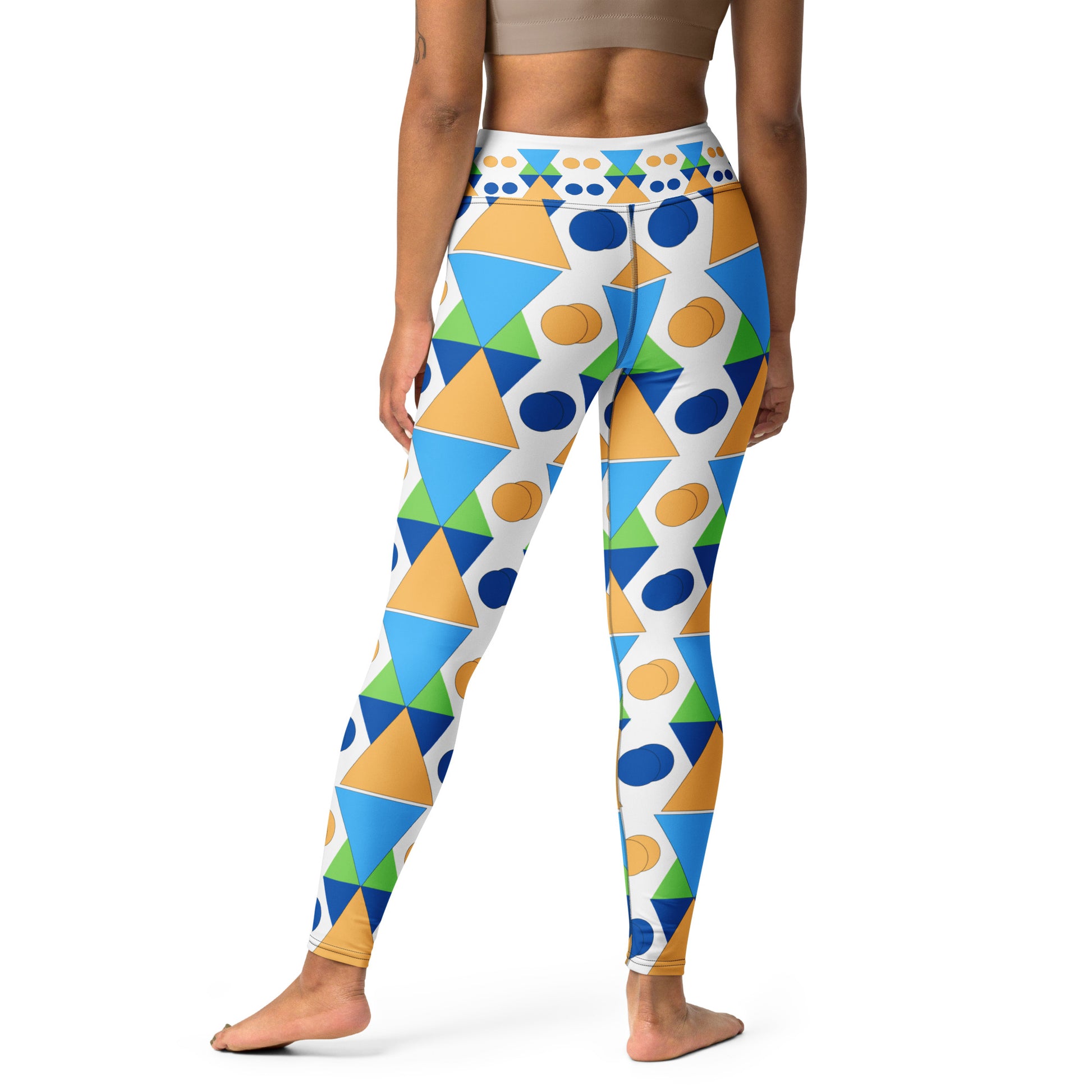 Yoga Leggings - Geometric Harmony Women’s Leggings – Colorful Abstract Art Aesthetic by printfluence.net