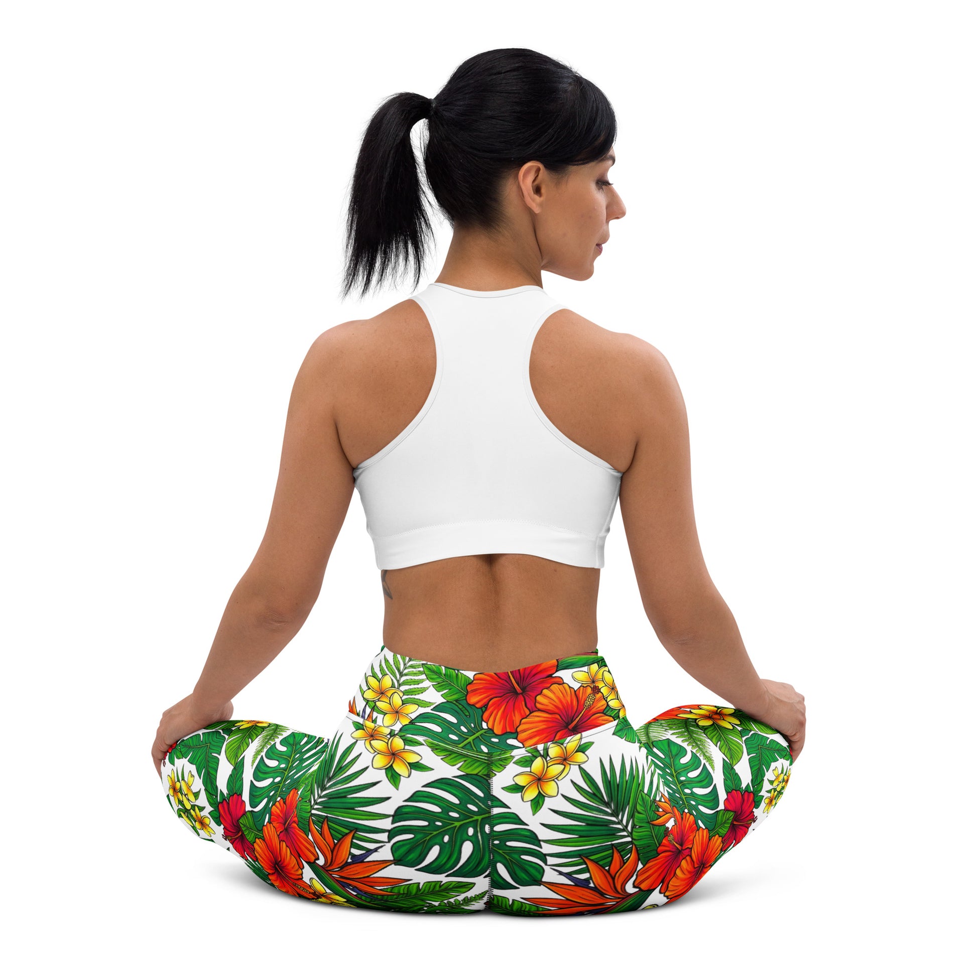 Yoga Leggings - Blooming Floral Yoga Leggings – Comfy High-Waist Patterned Tights for Everyday Flow by printfluence.net