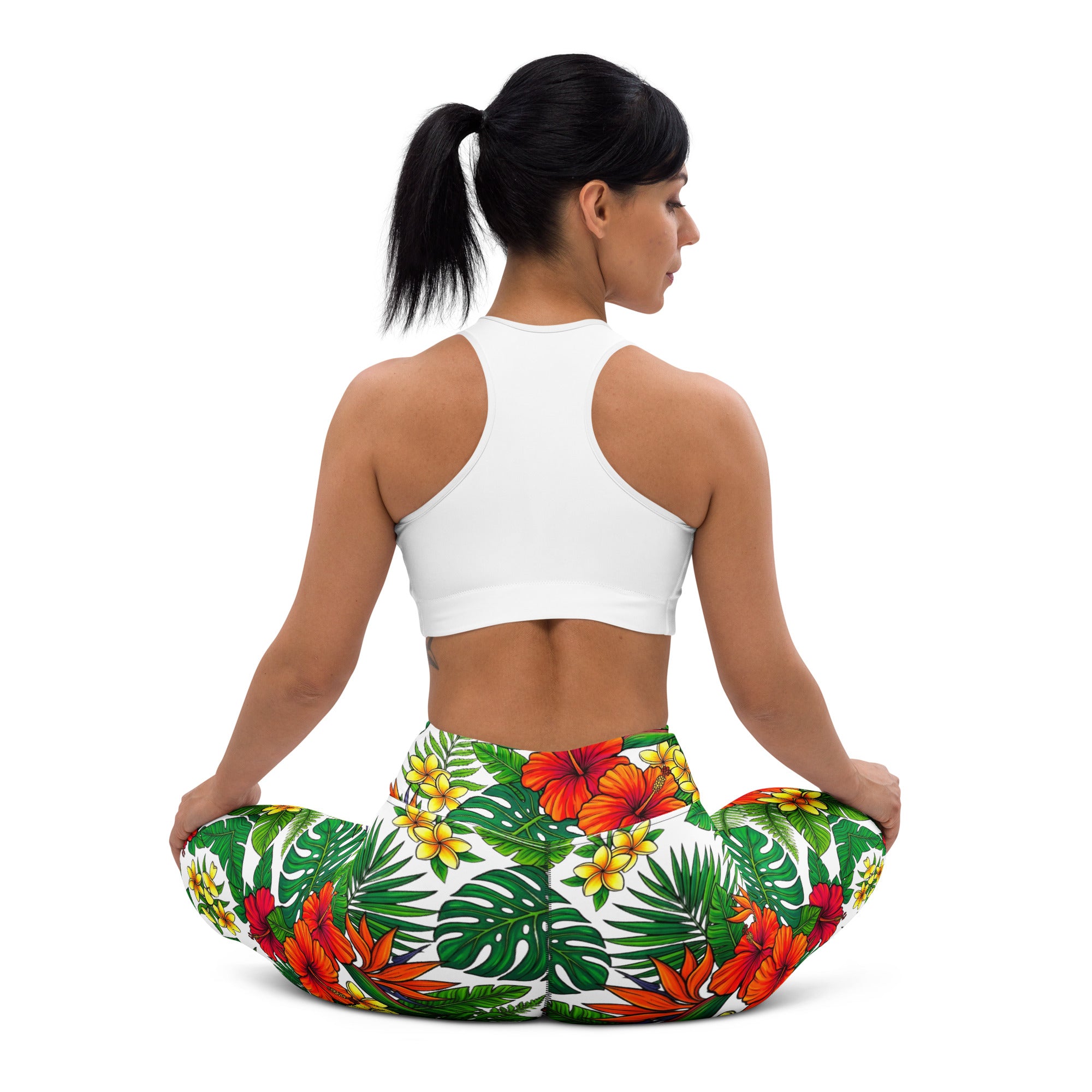 Yoga Leggings - Blooming Floral Yoga Leggings – Comfy High-Waist Patterned Tights for Everyday Flow by printfluence.net