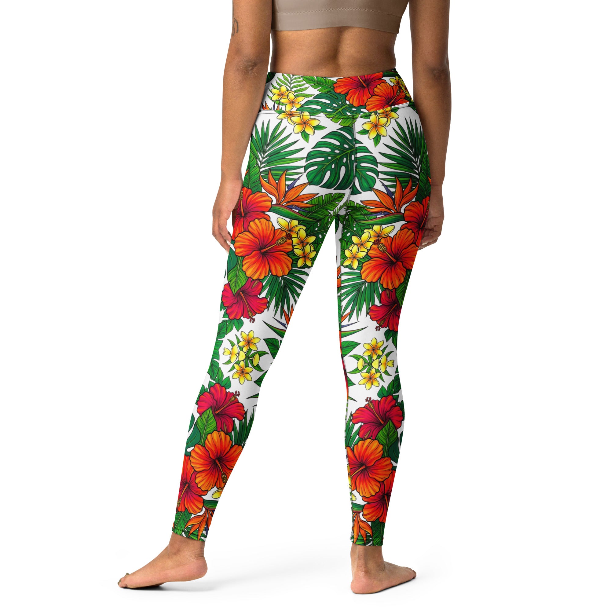 Yoga Leggings - Blooming Floral Yoga Leggings – Comfy High-Waist Patterned Tights for Everyday Flow by printfluence.net