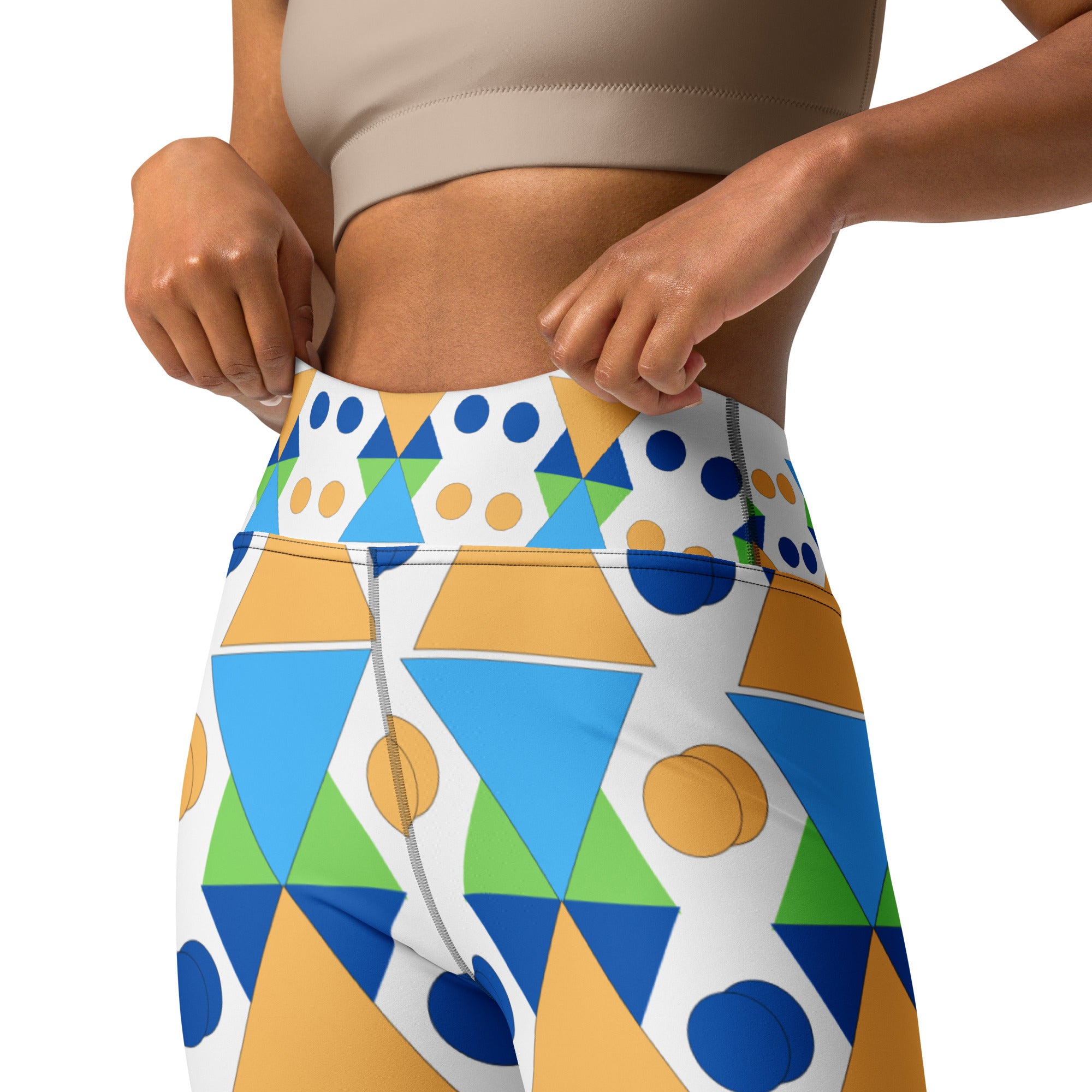 Yoga Leggings - Geometric Harmony Women’s Leggings – Colorful Abstract Art Aesthetic by printfluence.net