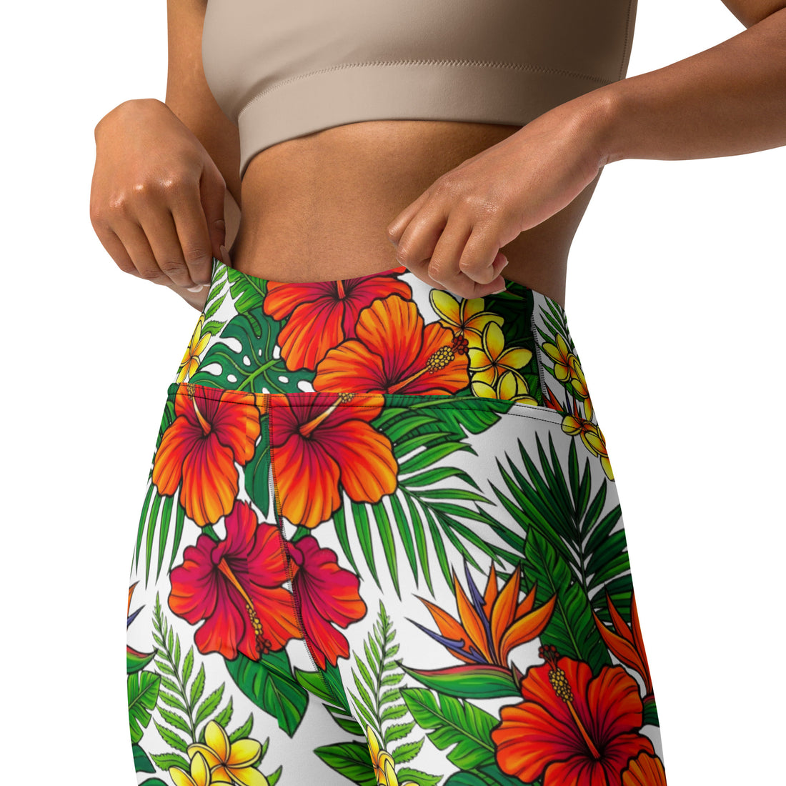 Yoga Leggings - Blooming Floral Yoga Leggings – Comfy High-Waist Patterned Tights for Everyday Flow by printfluence.net