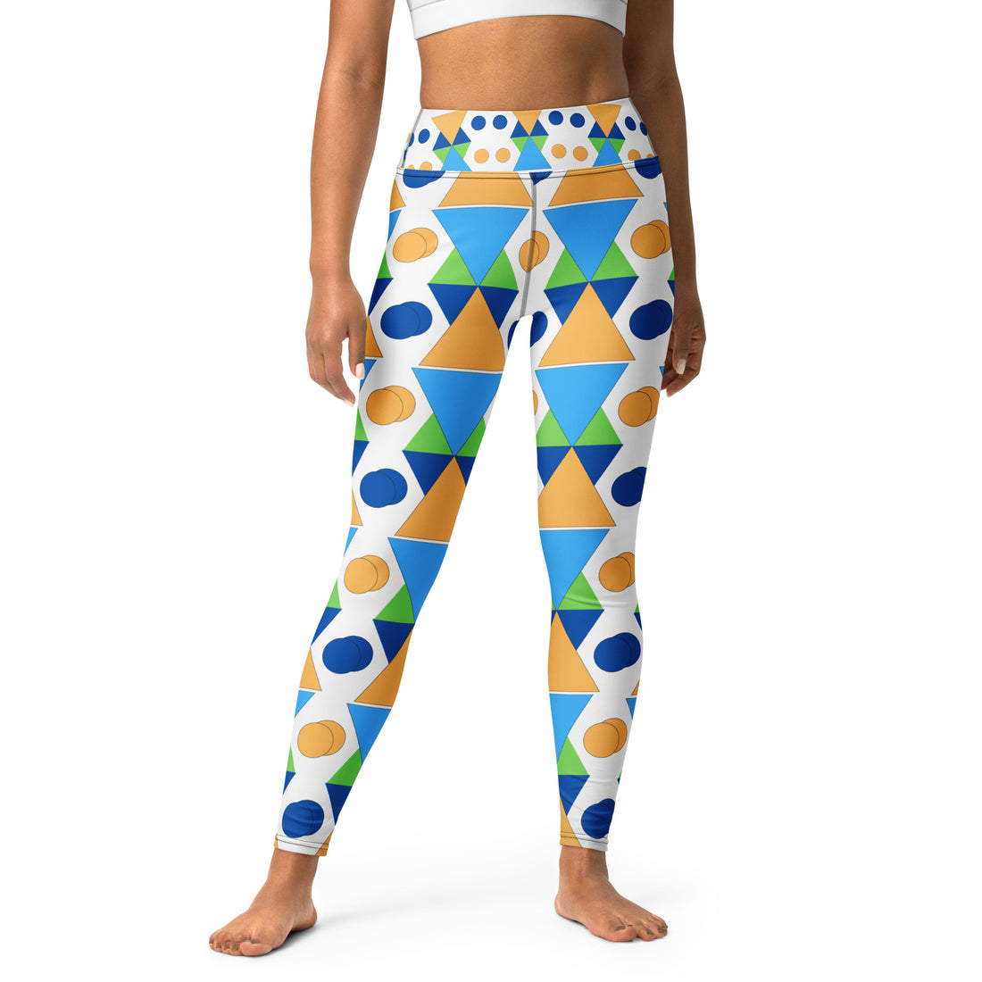 Yoga Leggings - Geometric Harmony Women’s Leggings – Colorful Abstract Art Aesthetic by printfluence.net