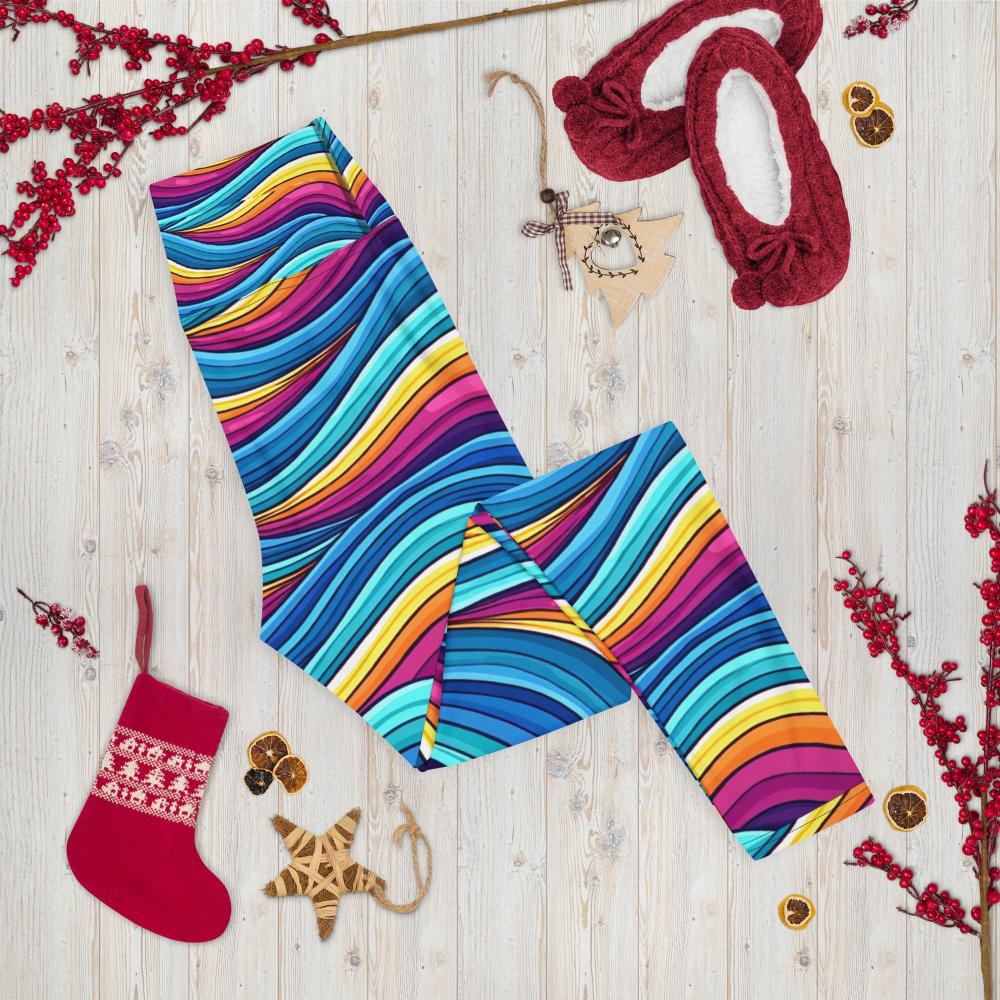 Yoga Leggings - Mystic Wave Flow Leggings – Enchanting Color Swirls by printfluence.net