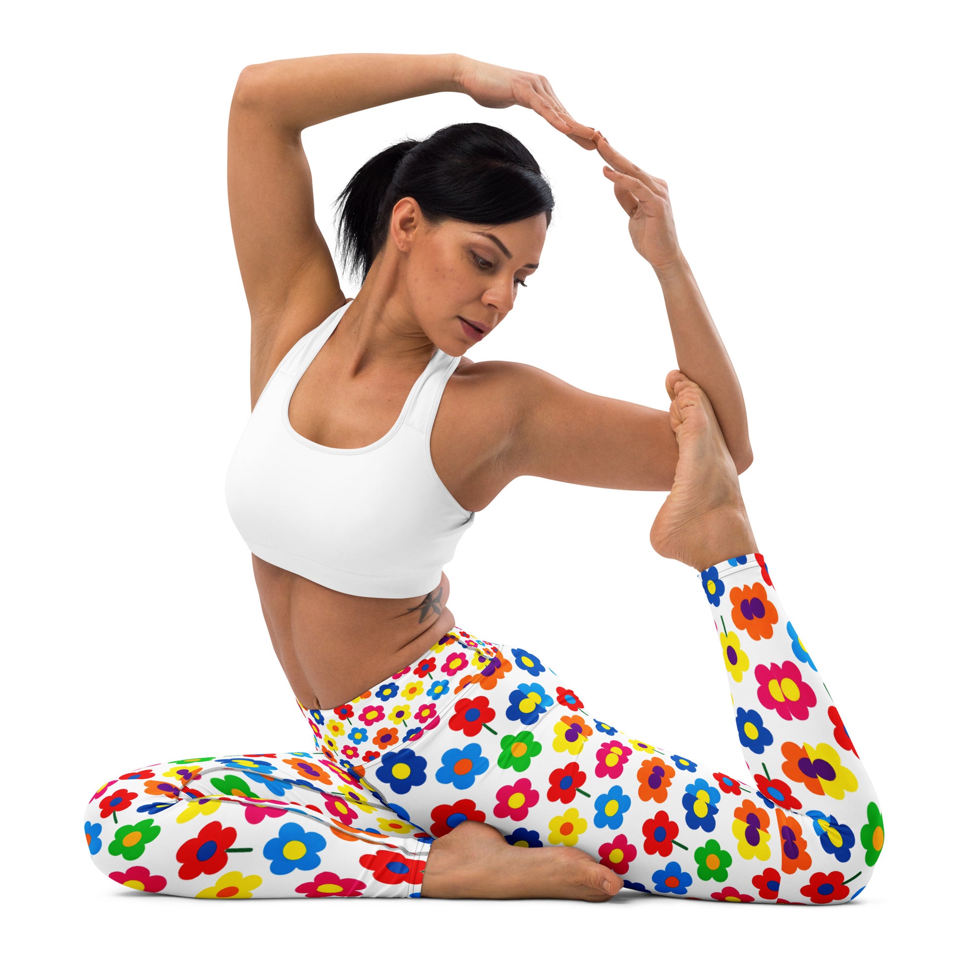 Yoga Leggings - Spaced Bloom Magic Leggings – Mind-Captivating Floral Art by printfluence.net