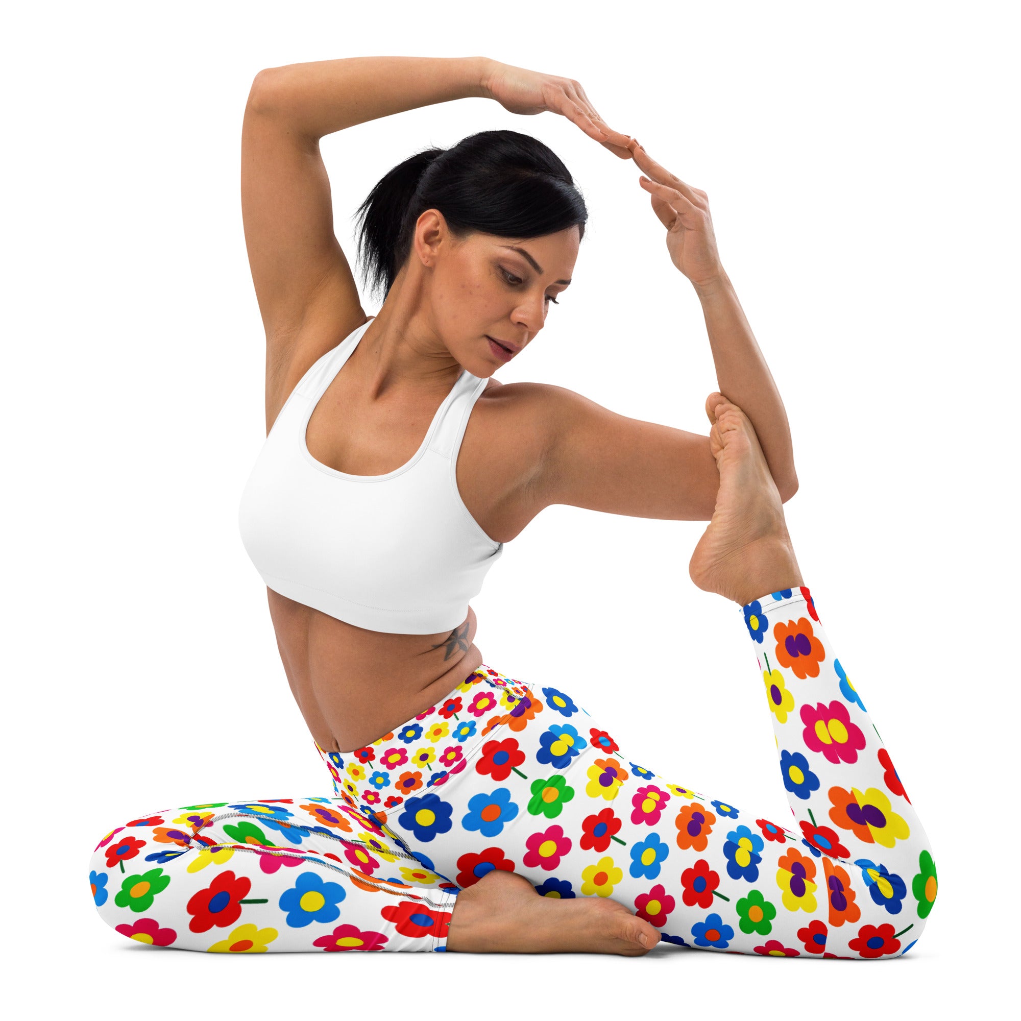 Yoga Leggings - Spaced Bloom Magic Leggings – Mind-Captivating Floral Art by printfluence.net