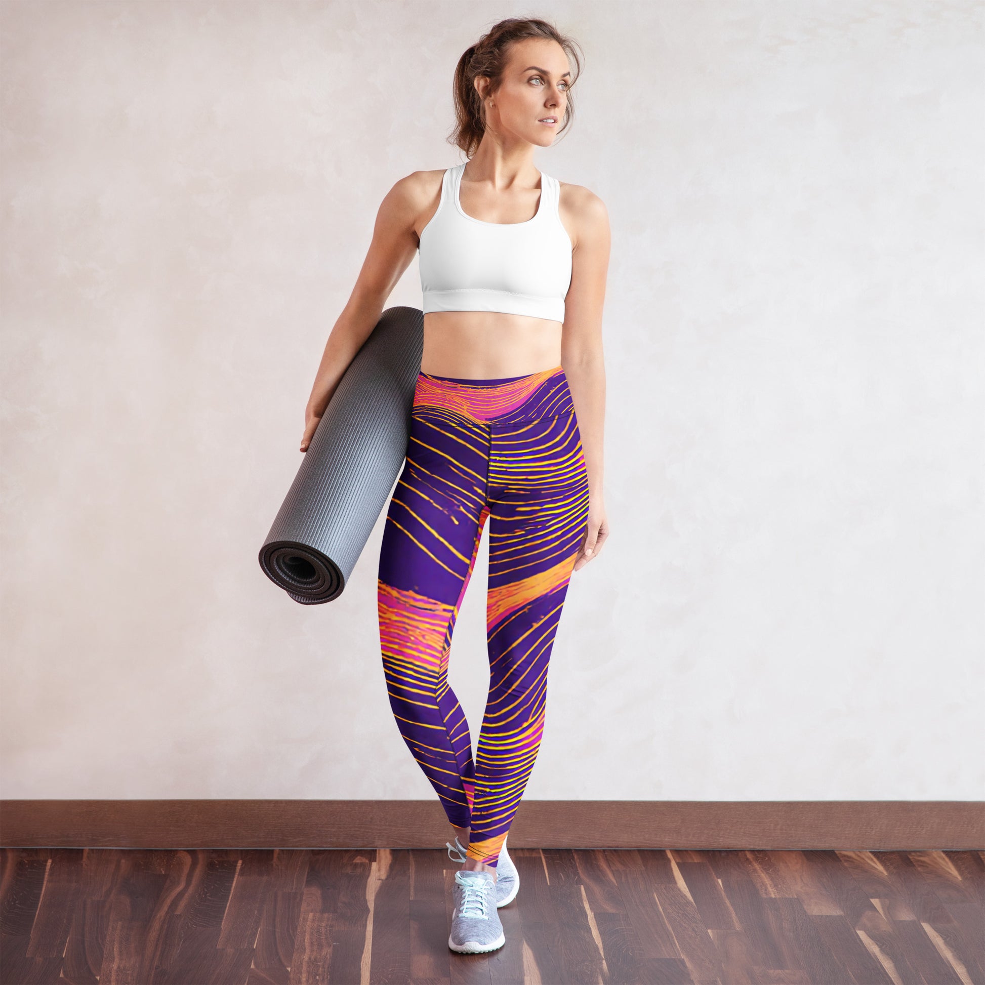 Yoga Leggings - Neon Wave Majesty Leggings – For Bold Elite Achievers by printfluence.net