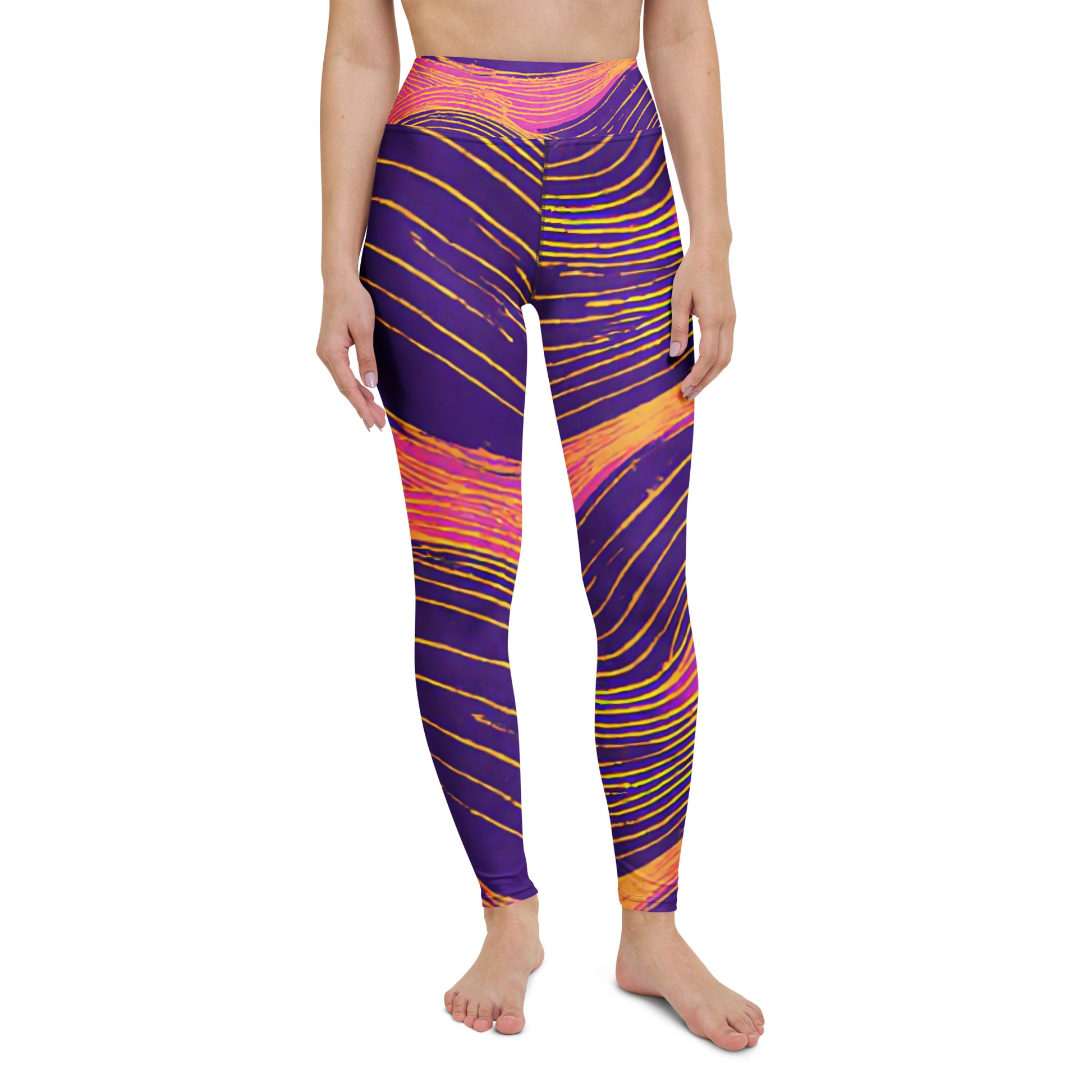 Yoga Leggings - Neon Wave Majesty Leggings – For Bold Elite Achievers by printfluence.net