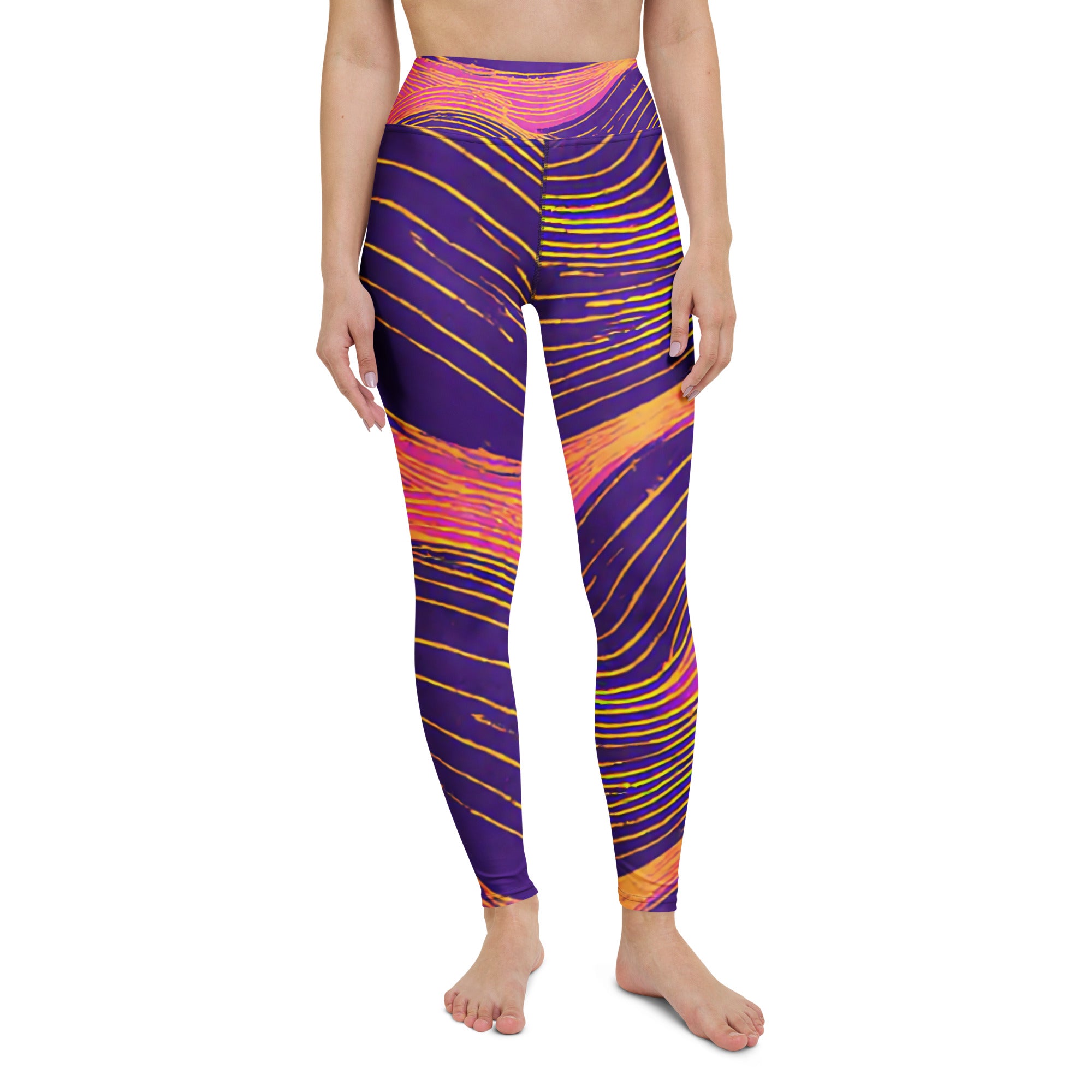 Yoga Leggings - Neon Wave Majesty Leggings – For Bold Elite Achievers by printfluence.net