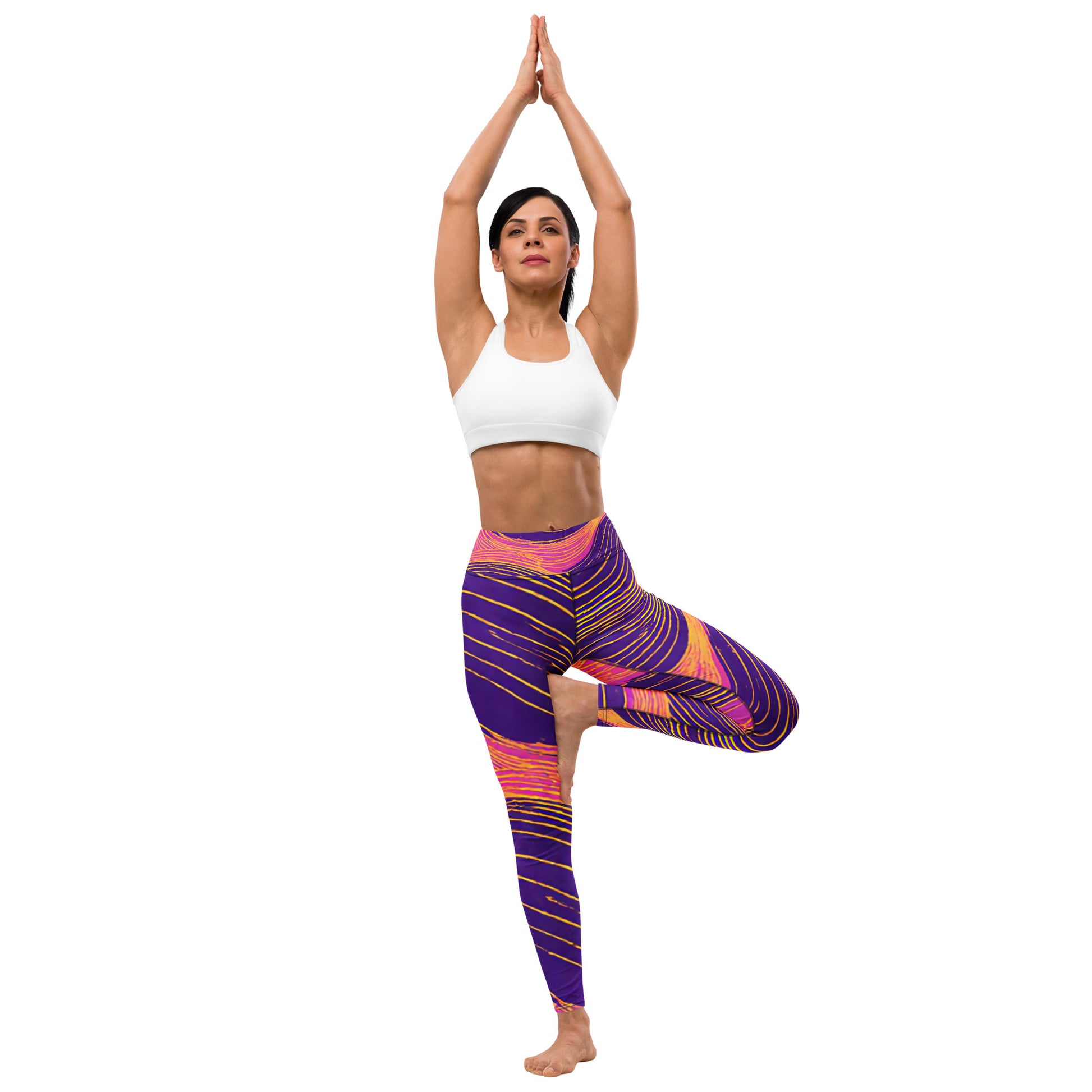Yoga Leggings - Neon Wave Majesty Leggings – For Bold Elite Achievers by printfluence.net