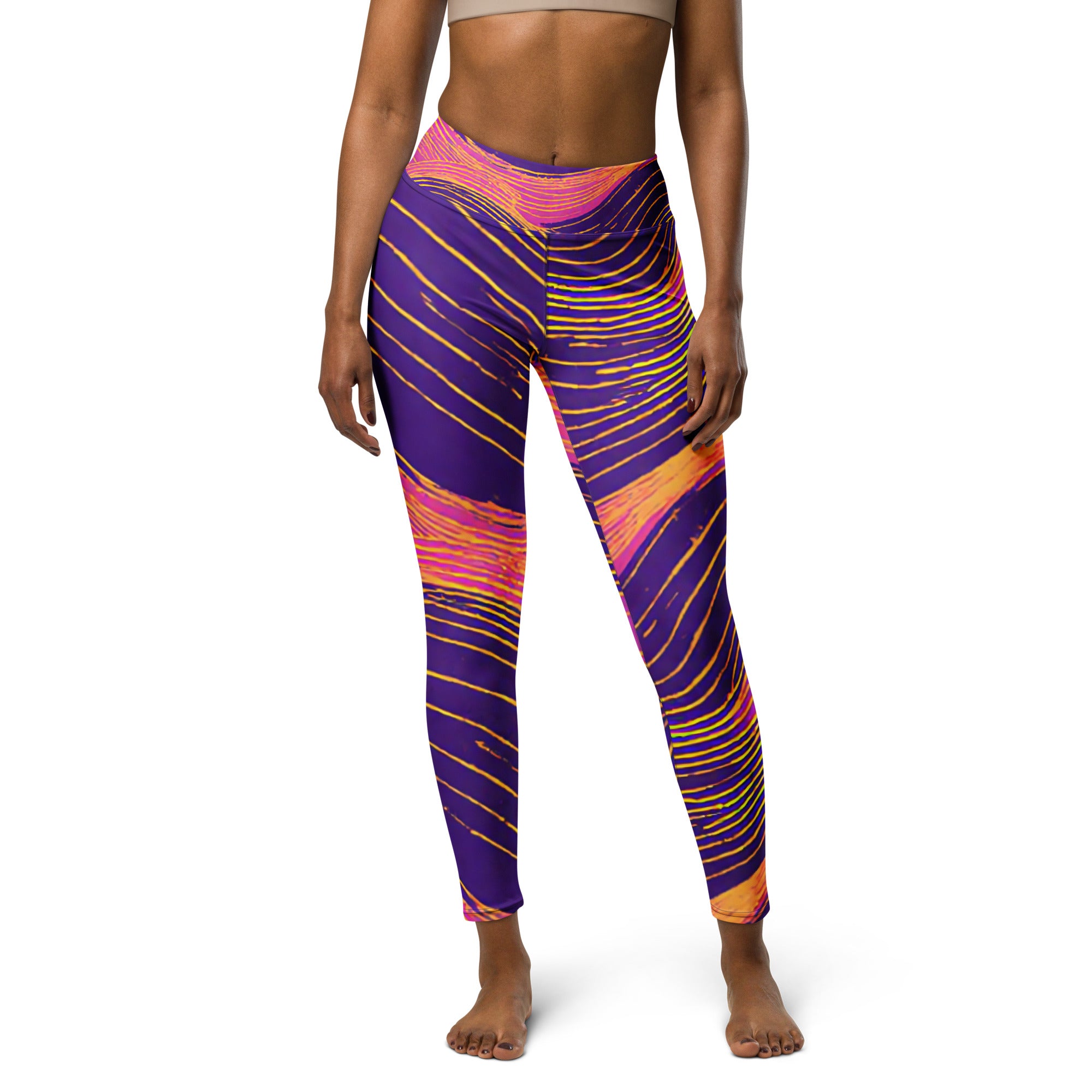 Yoga Leggings - Neon Wave Majesty Leggings – For Bold Elite Achievers by printfluence.net