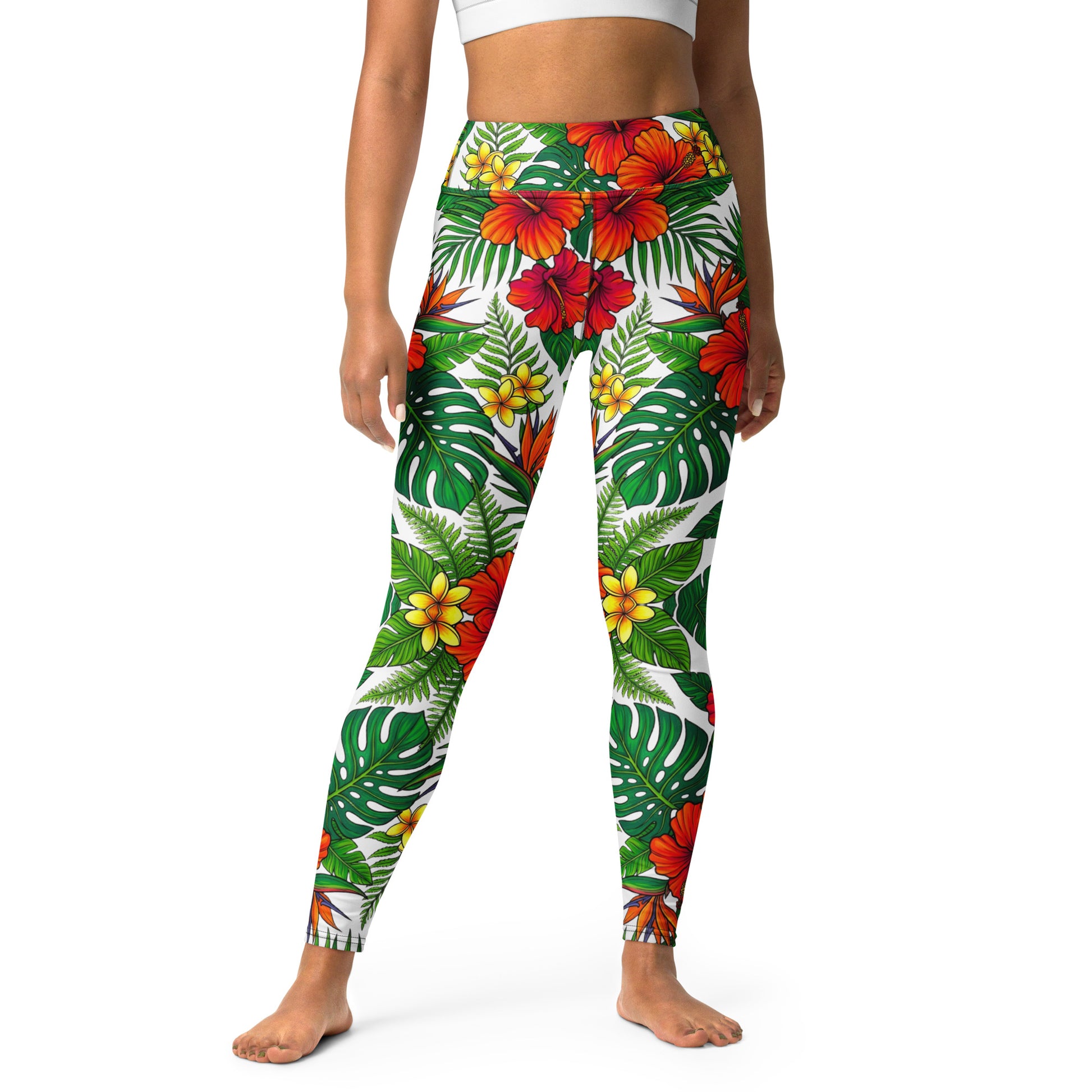 Yoga Leggings - Blooming Floral Yoga Leggings – Comfy High-Waist Patterned Tights for Everyday Flow by printfluence.net