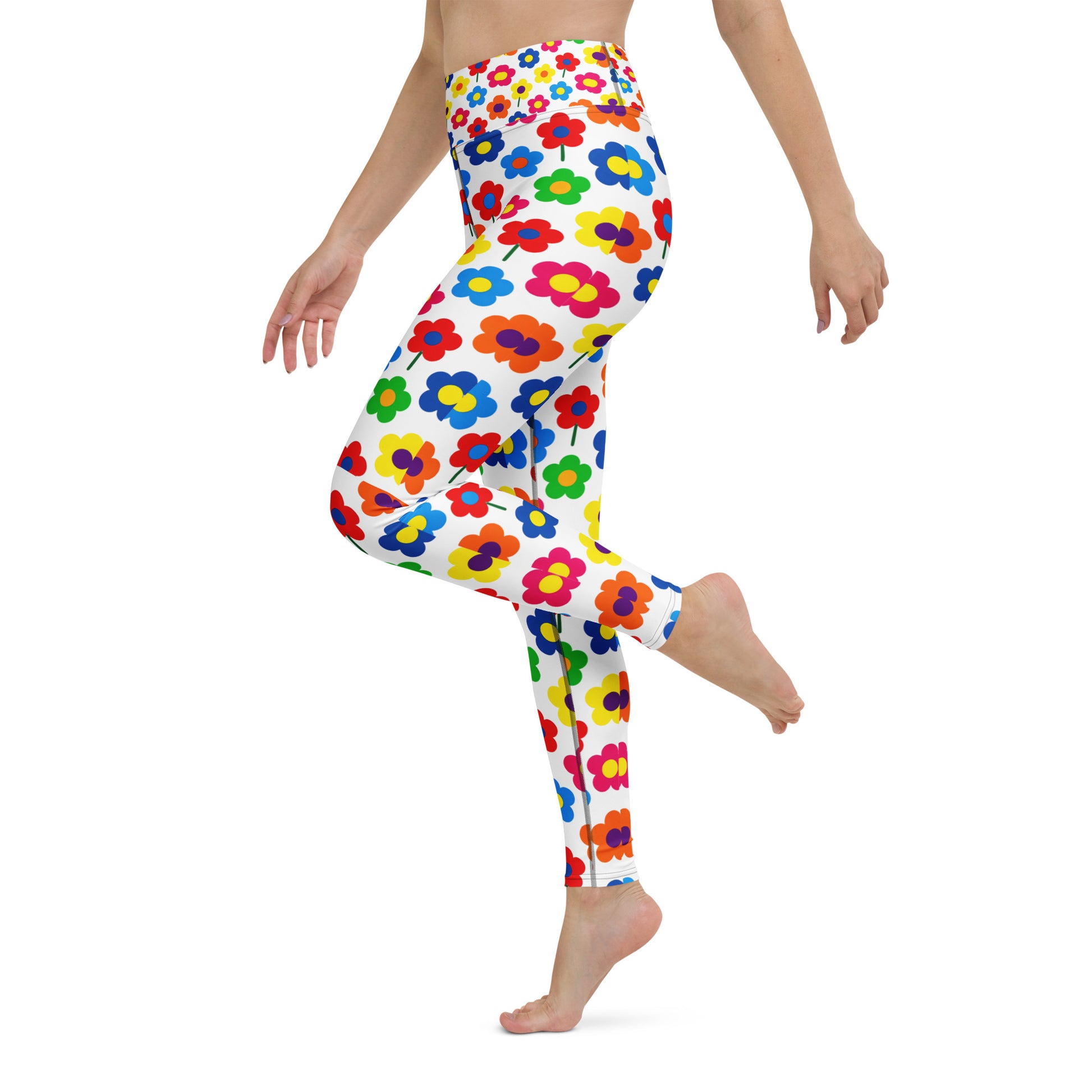 Yoga Leggings - Spaced Bloom Magic Leggings – Mind-Captivating Floral Art by printfluence.net