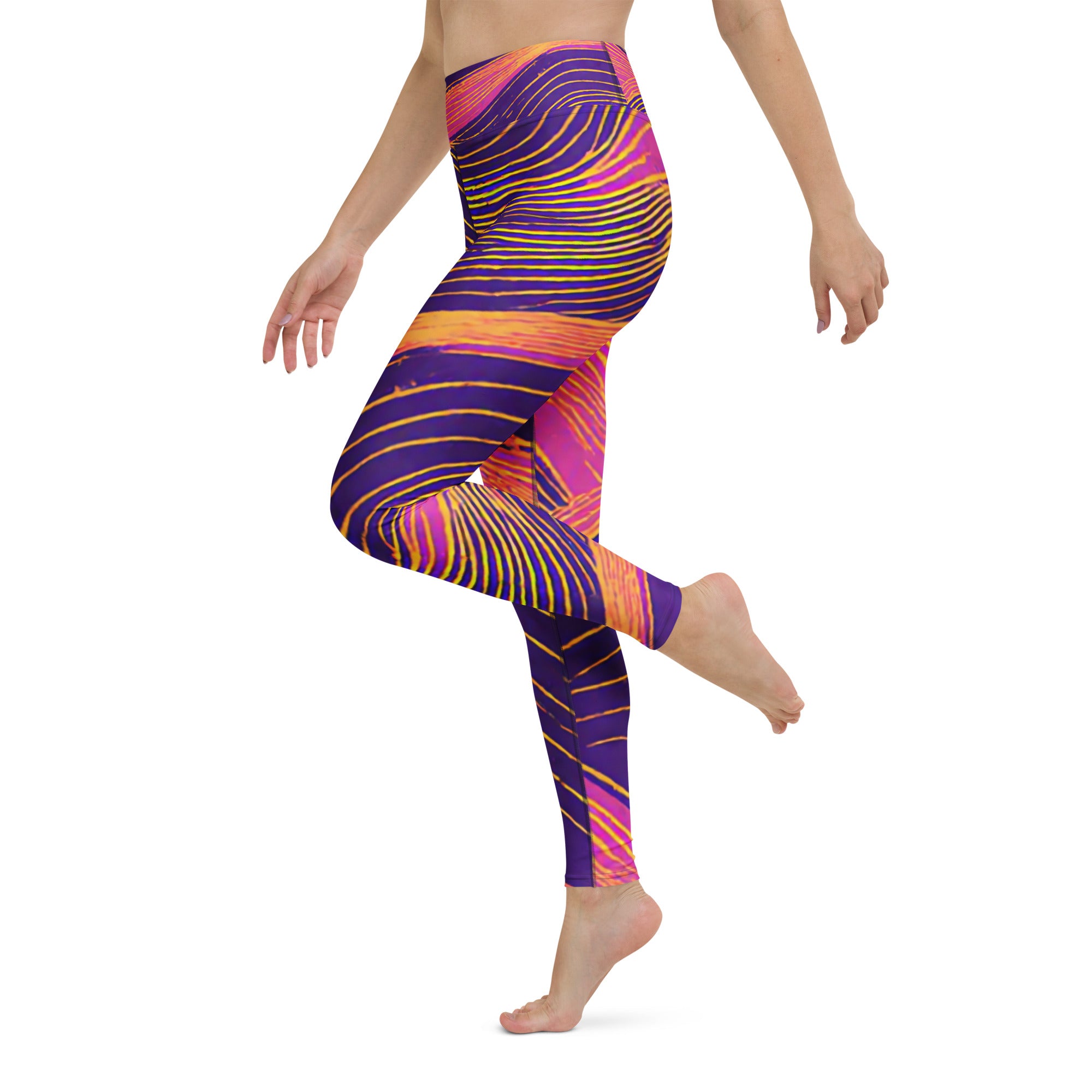 Yoga Leggings - Neon Wave Majesty Leggings – For Bold Elite Achievers by printfluence.net