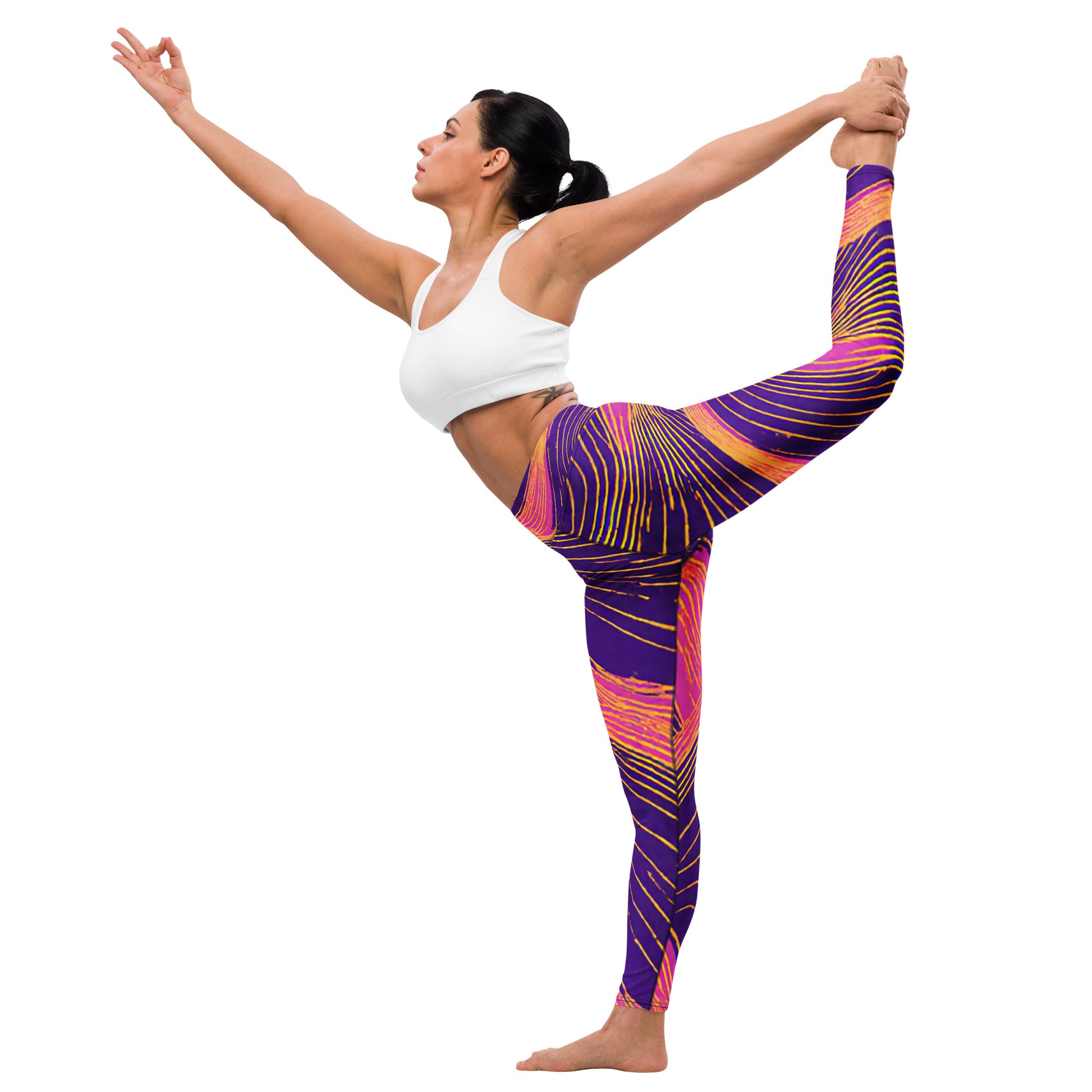 Yoga Leggings - Neon Wave Majesty Leggings – For Bold Elite Achievers by printfluence.net