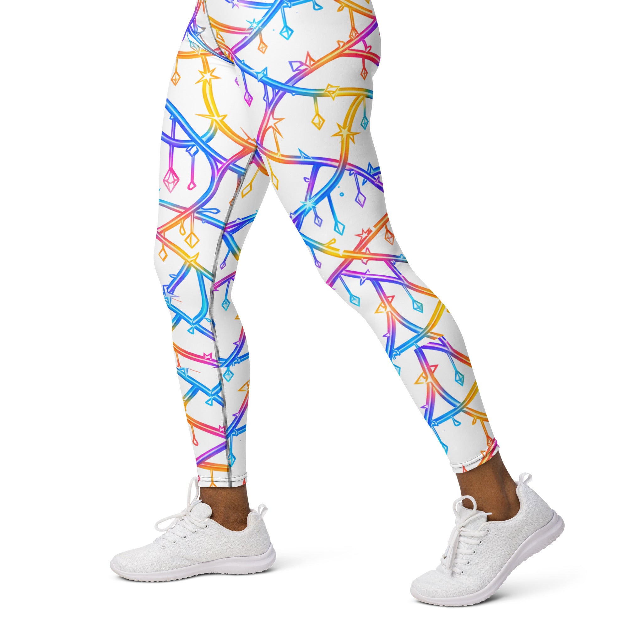 Yoga Leggings - Celestial Glow: Rainbow Crystal Path Yoga Leggings ✨🌈 by printfluence.net