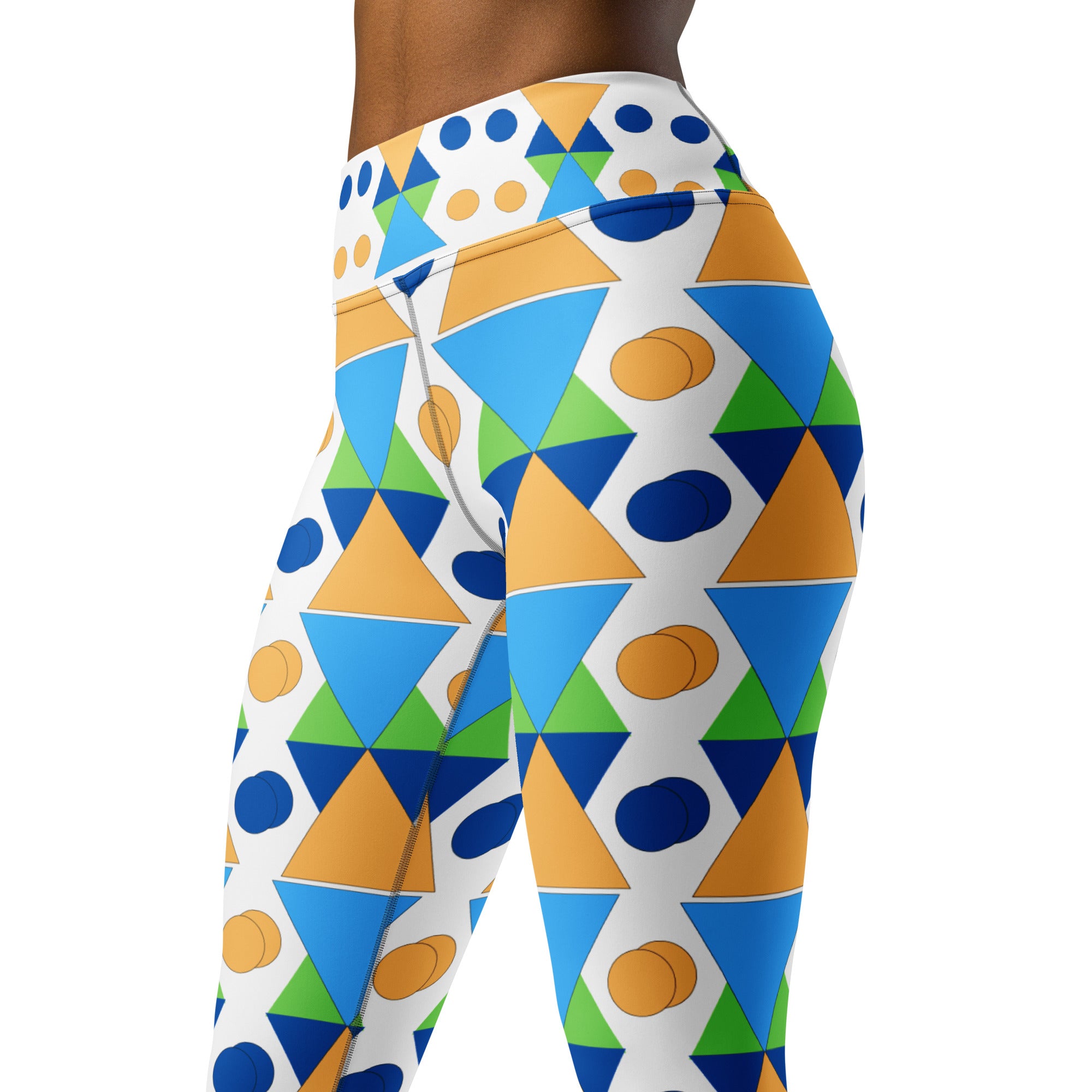 Yoga Leggings - Geometric Harmony Women’s Leggings – Colorful Abstract Art Aesthetic by printfluence.net