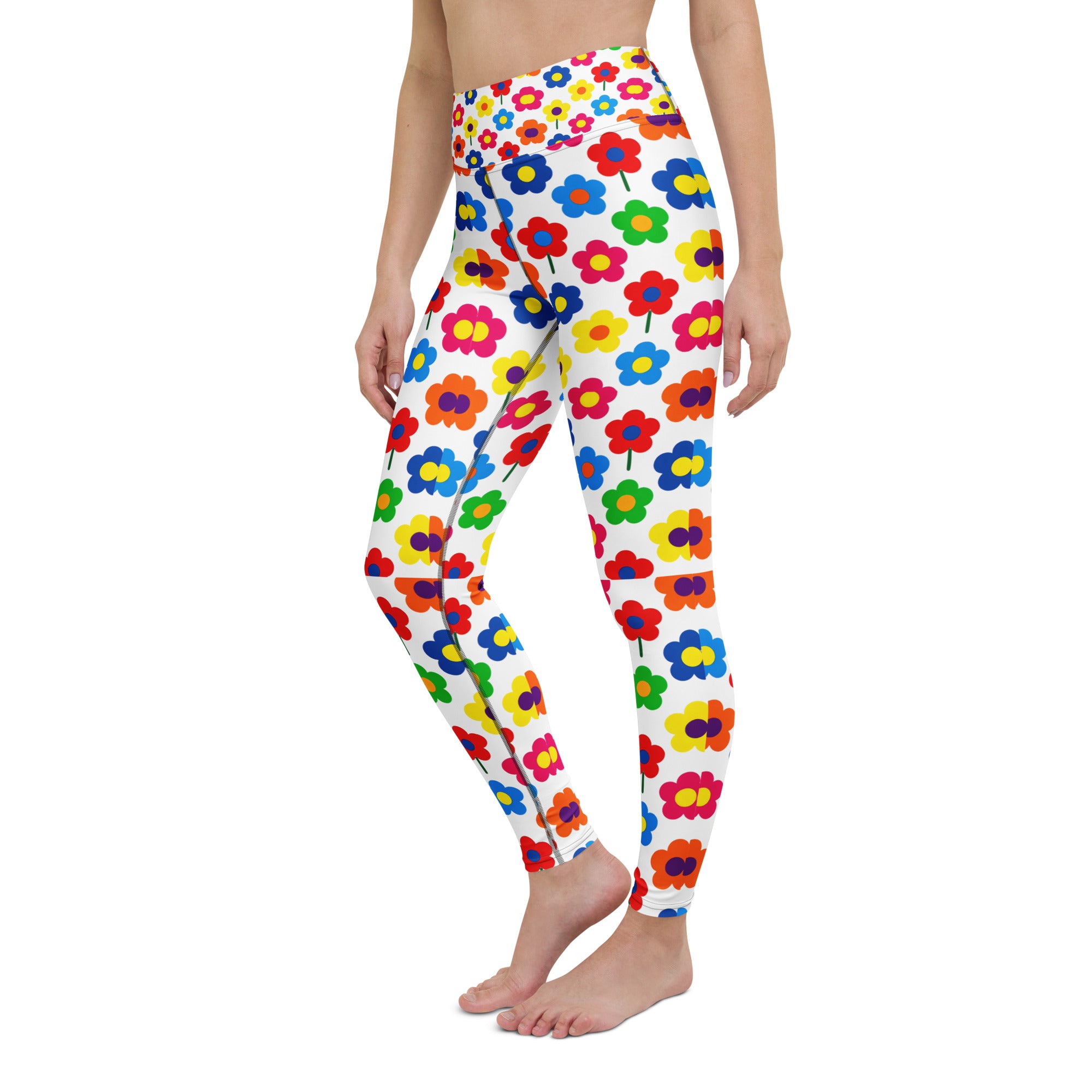 Yoga Leggings - Spaced Bloom Magic Leggings – Mind-Captivating Floral Art by printfluence.net