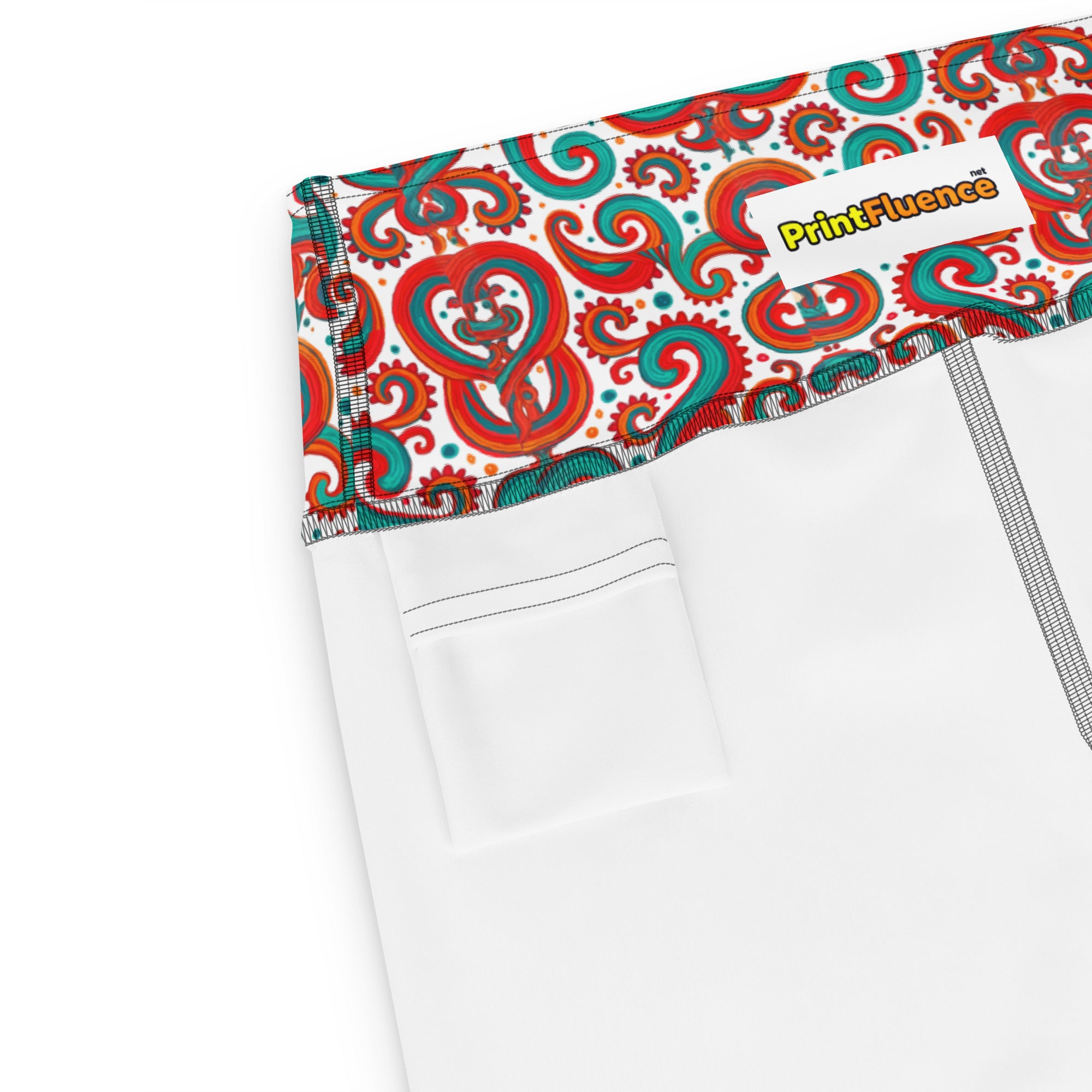 Yoga Leggings - Sassy Green Red Whimsy Leggings – Fun for Bold Girls by printfluence.net