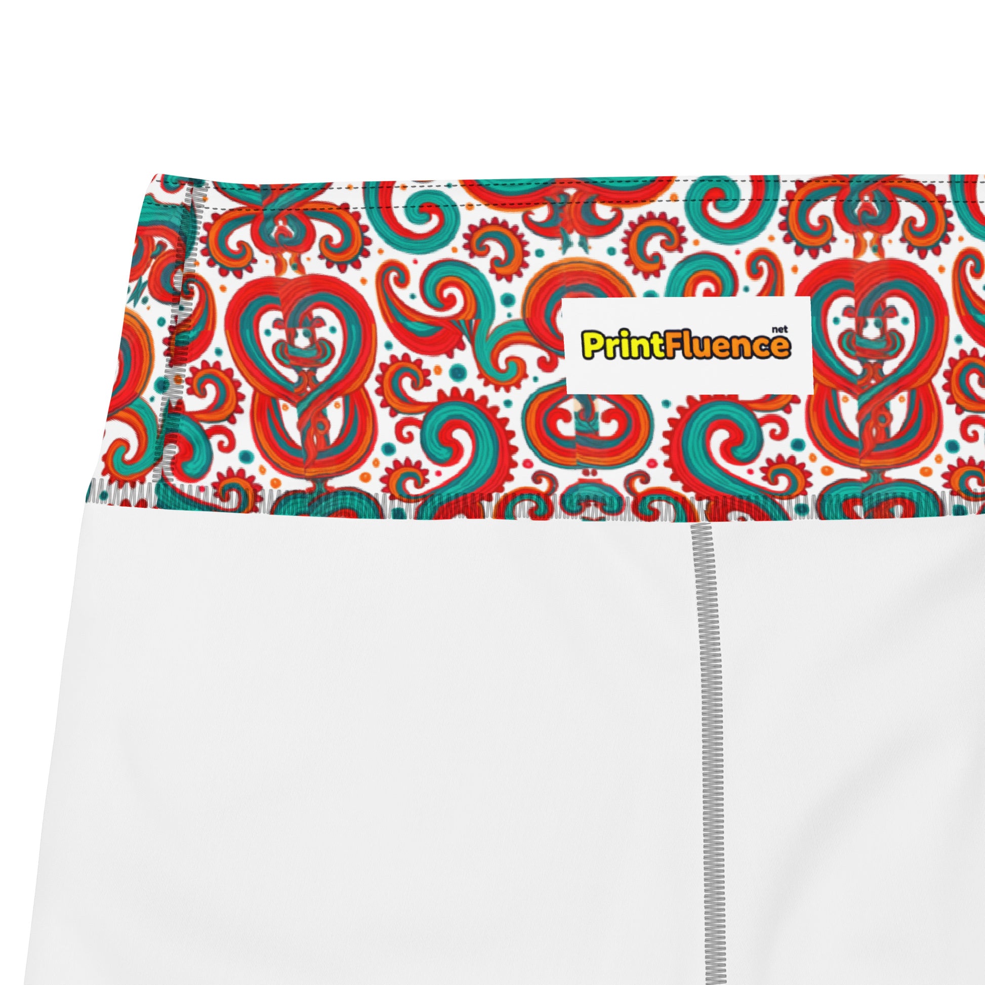 Yoga Leggings - Sassy Green Red Whimsy Leggings – Fun for Bold Girls by printfluence.net