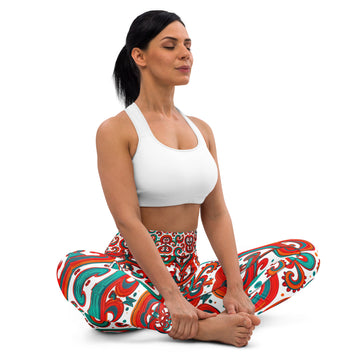 Yoga Leggings - Sassy Green Red Whimsy Leggings – Fun for Bold Girls by printfluence.net