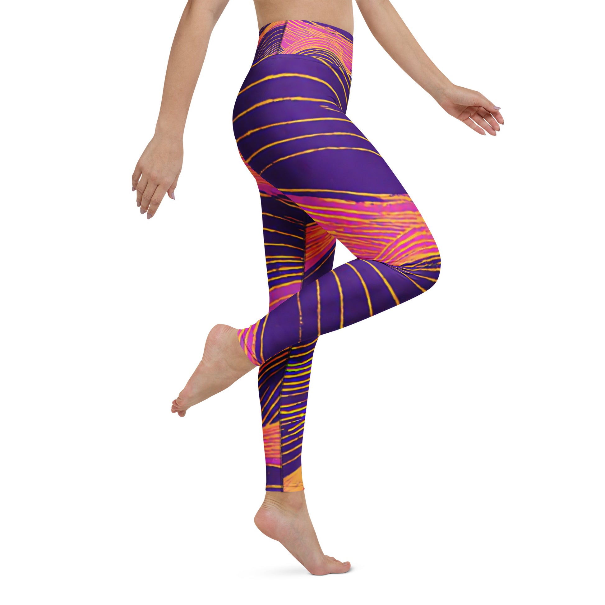 Yoga Leggings - Neon Wave Majesty Leggings – For Bold Elite Achievers by printfluence.net