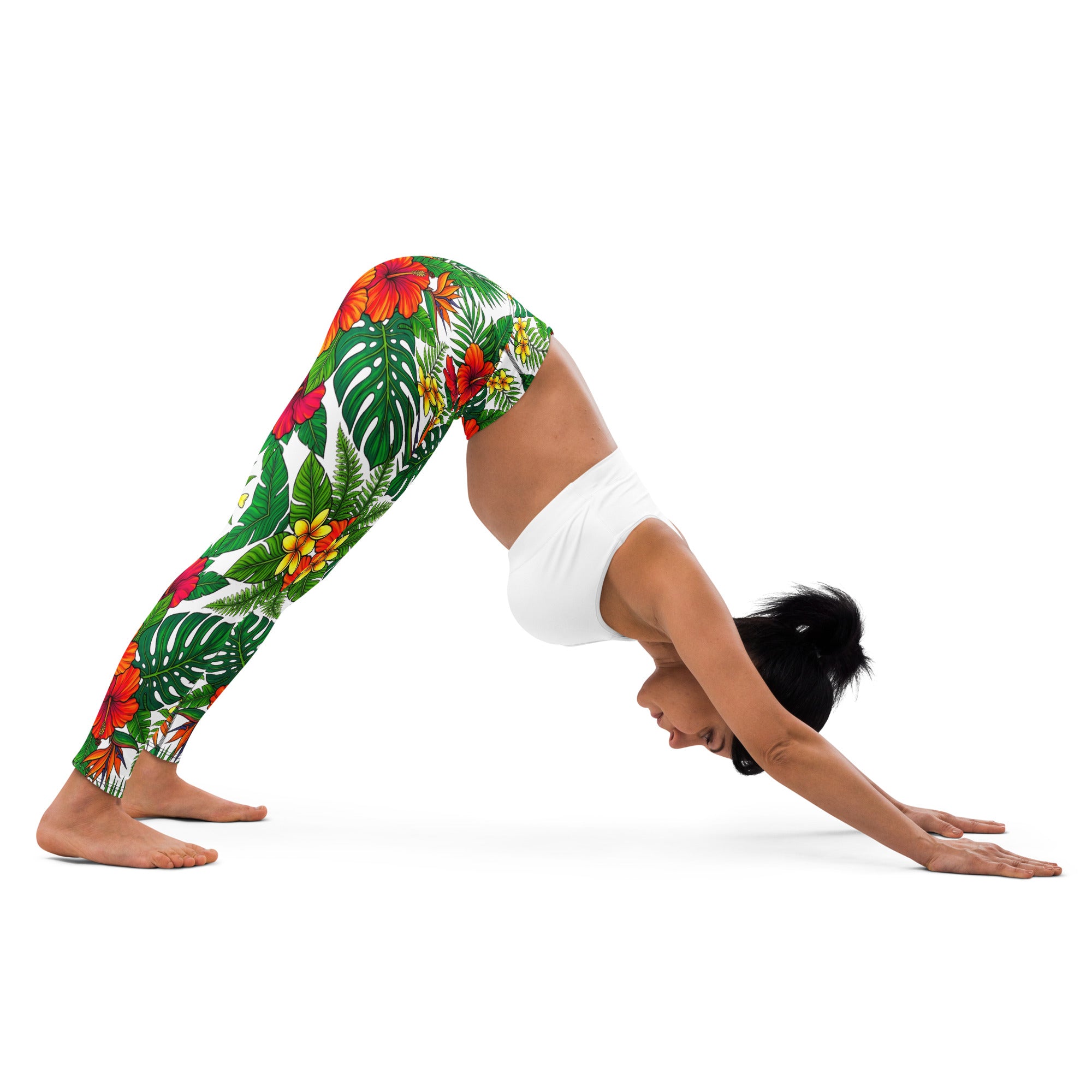 Yoga Leggings - Blooming Floral Yoga Leggings – Comfy High-Waist Patterned Tights for Everyday Flow by printfluence.net