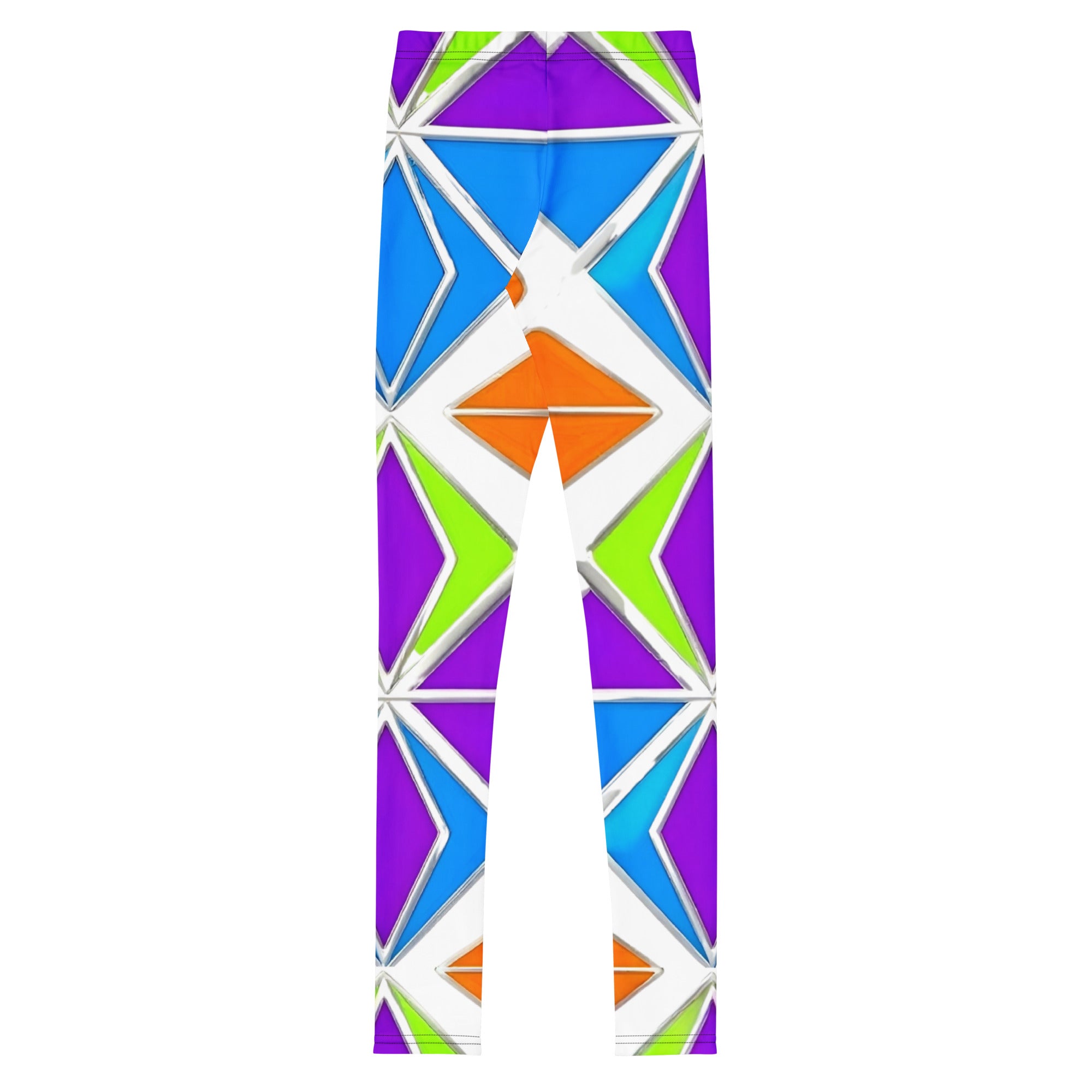 Youth Leggings - Geometric Triangle Youth Leggings – Bold Color Block Activewear by printfluence.net