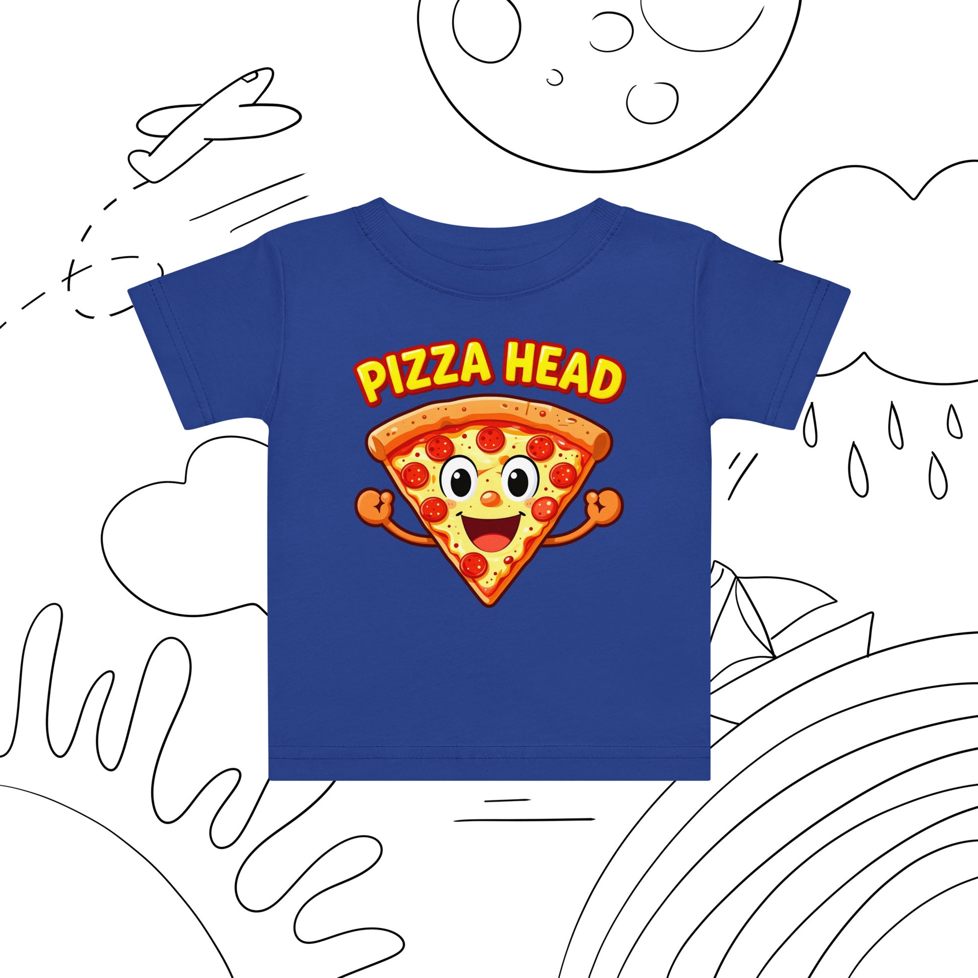 Baby jersey t-shirt - Pizza Head Baby Jersey T-Shirt – Cute Luxury Design for Little Trendsetters by printfluence.net