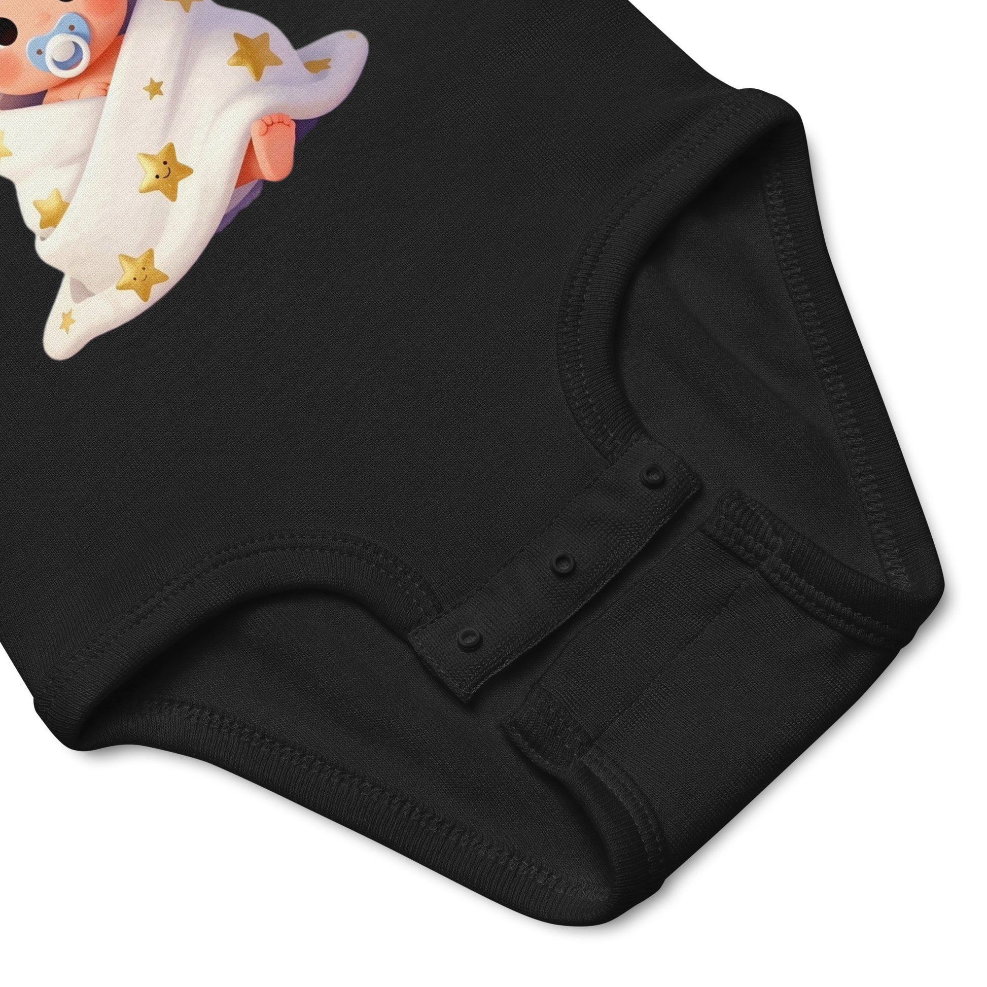 Infant bodysuit -Snug Baby Onesie – Cute Cartoon Infant Bodysuit with Golden Stars by printfluence.net
