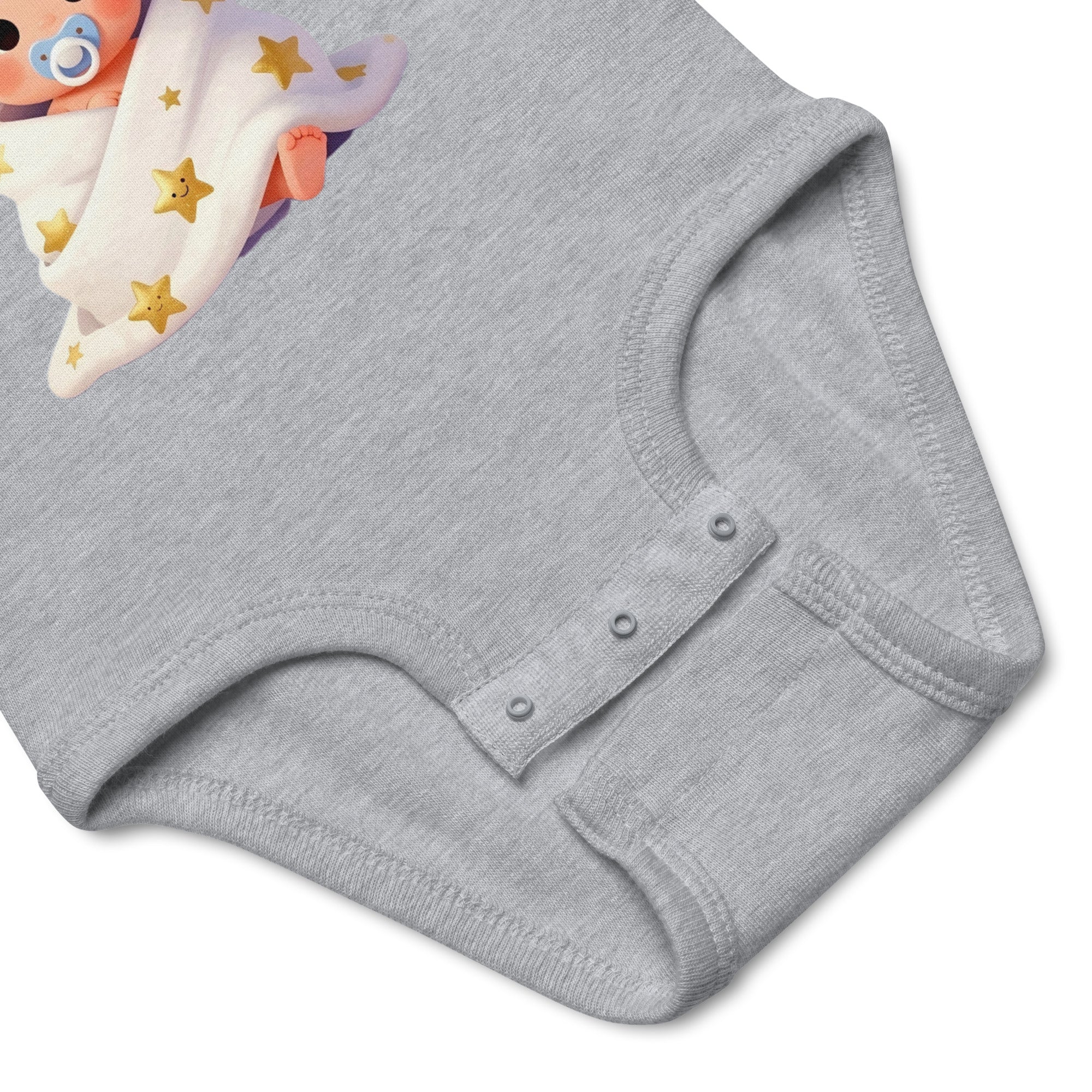 Infant bodysuit -Snug Baby Onesie – Cute Cartoon Infant Bodysuit with Golden Stars by printfluence.net