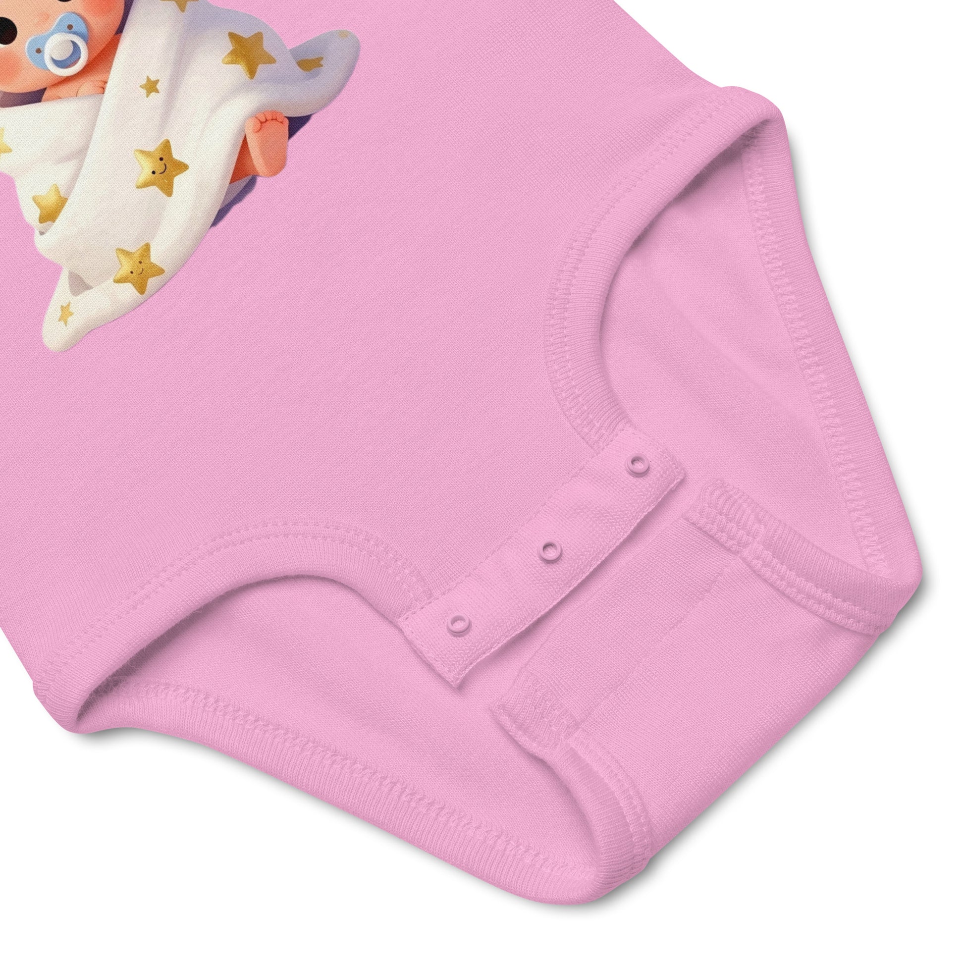 Infant bodysuit -Snug Baby Onesie – Cute Cartoon Infant Bodysuit with Golden Stars by printfluence.net
