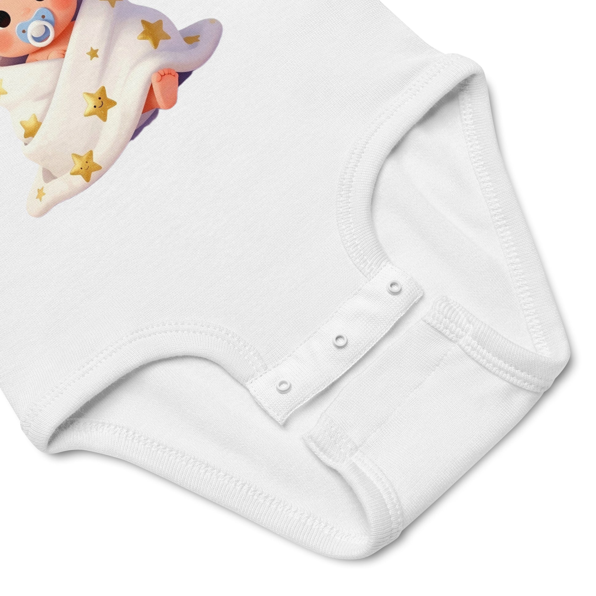 Infant bodysuit -Snug Baby Onesie – Cute Cartoon Infant Bodysuit with Golden Stars by printfluence.net