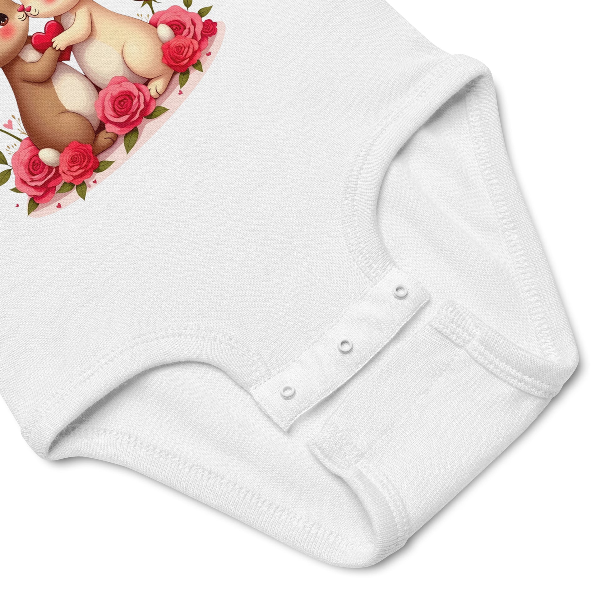 Infant bodysuit - Bunny Love Infant Bodysuit – Adorable Facing Rabbits & Hearts Baby Onesie by printfluence.net
